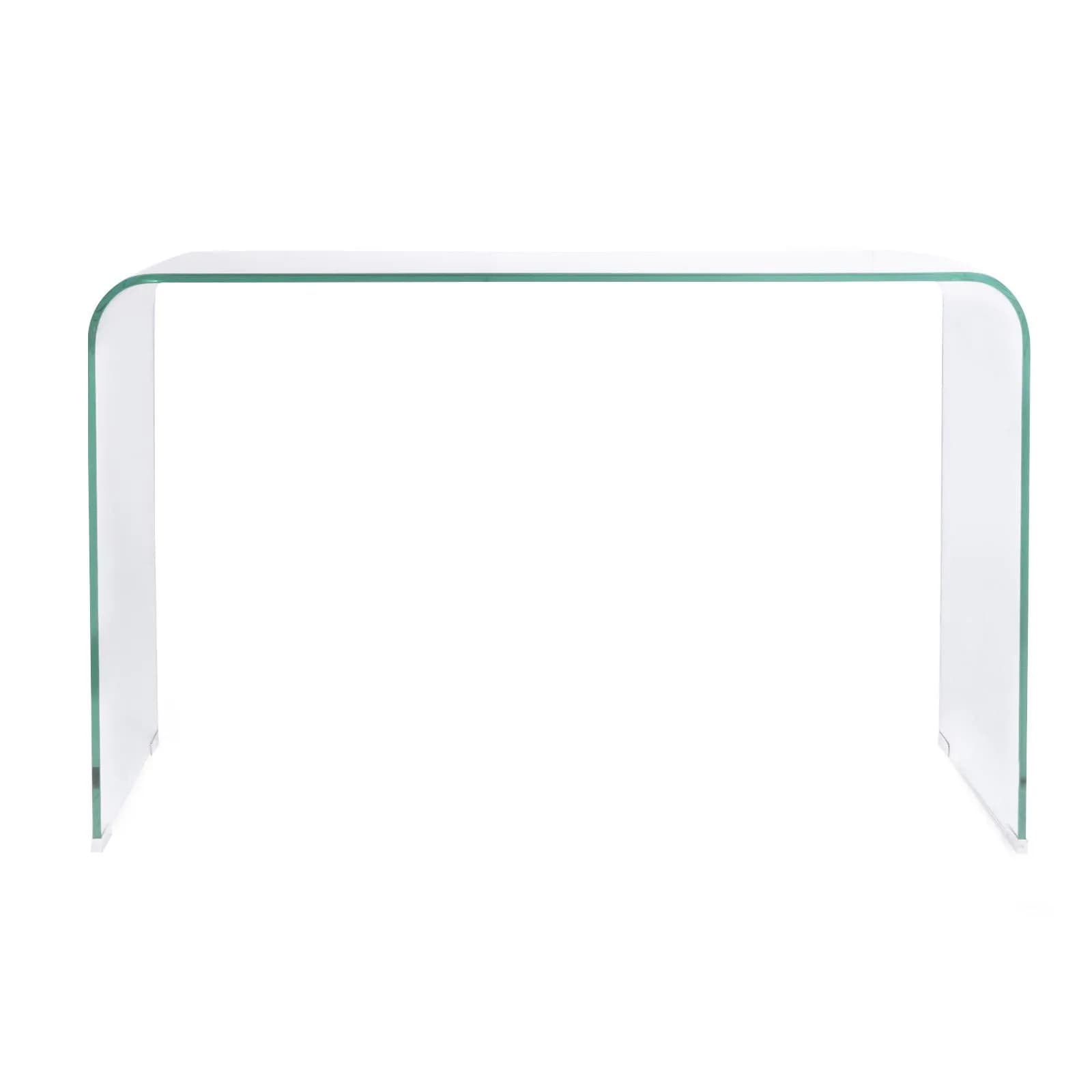 Consolle 125x40 cm in vetro trasparente curvato - City
