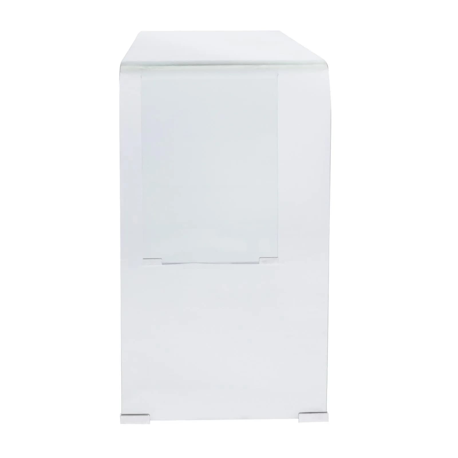 Consolle 125x40 cm in vetro trasparente curvato - City