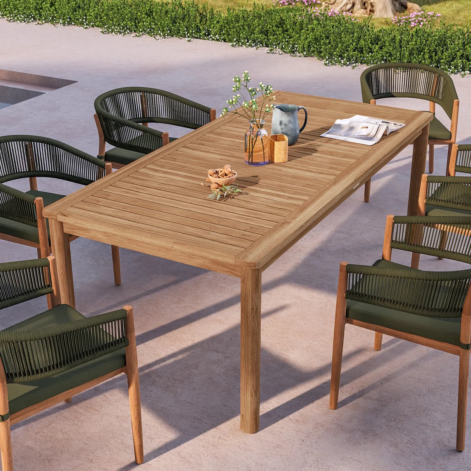 Tavolo da esterno 210x100 cm in legno di acacia - Nede