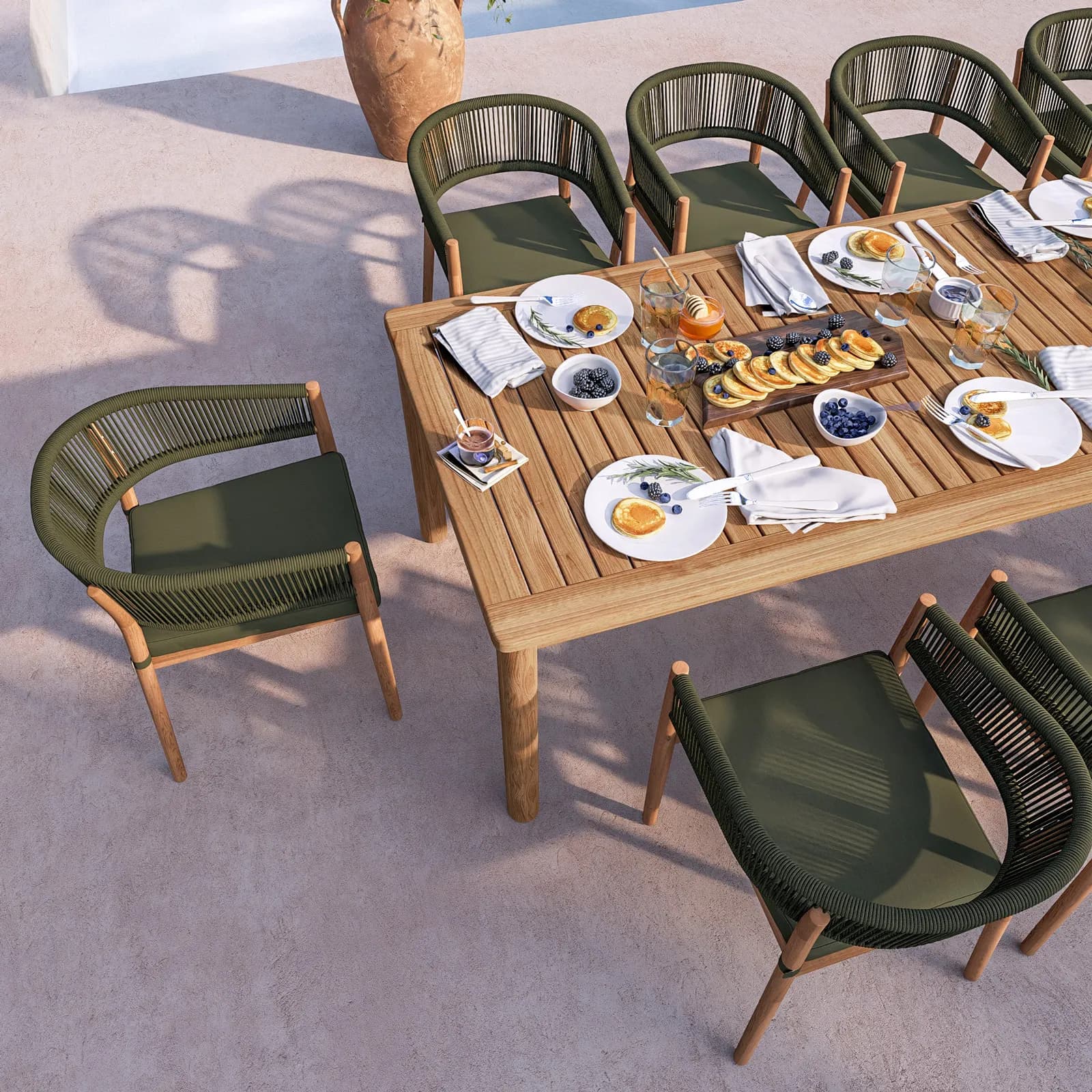 Tavolo da esterno 210x100 cm in legno di acacia - Nede