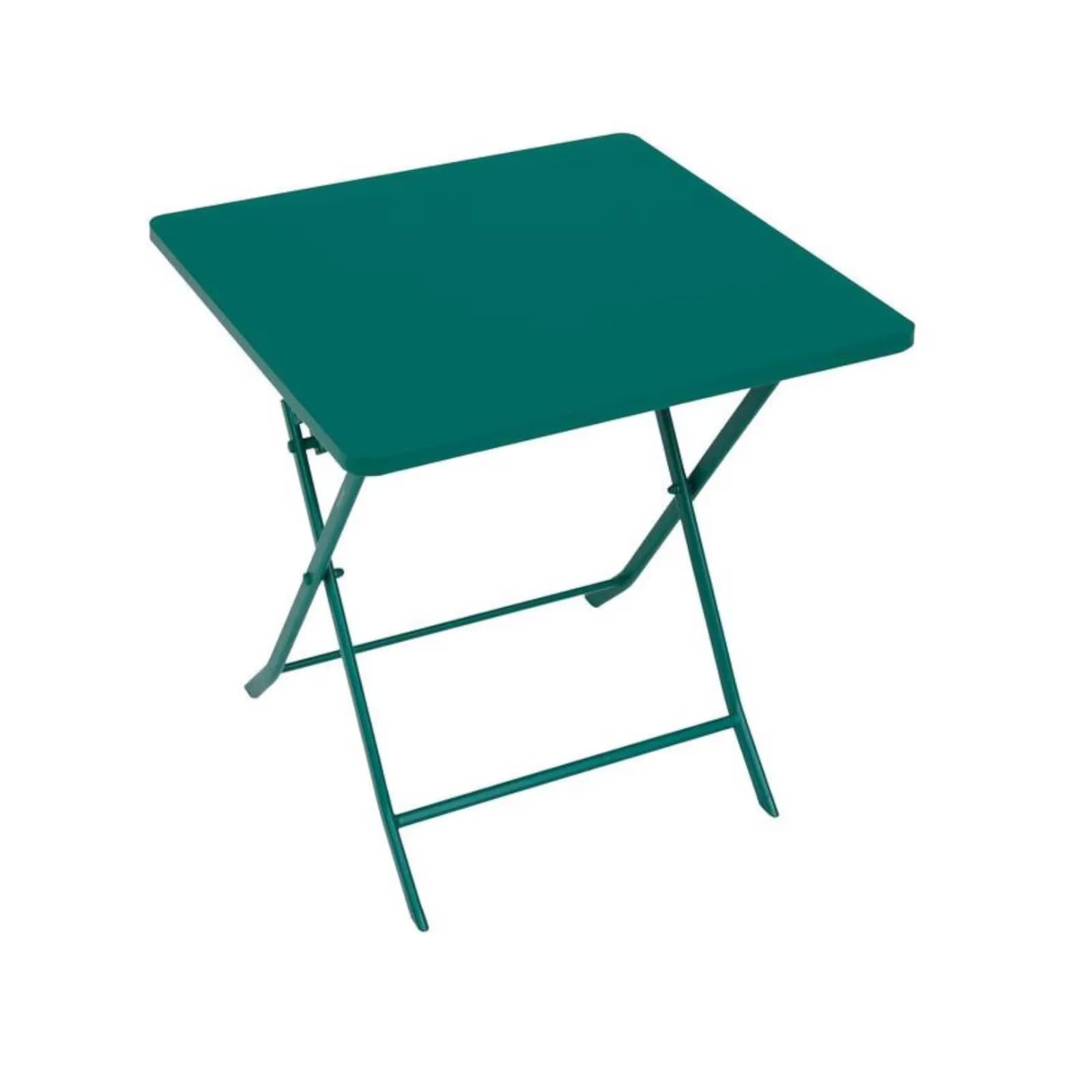 Tavolo da esterno pieghevole 70x70 cm in acciaio verde acqua - Atelier