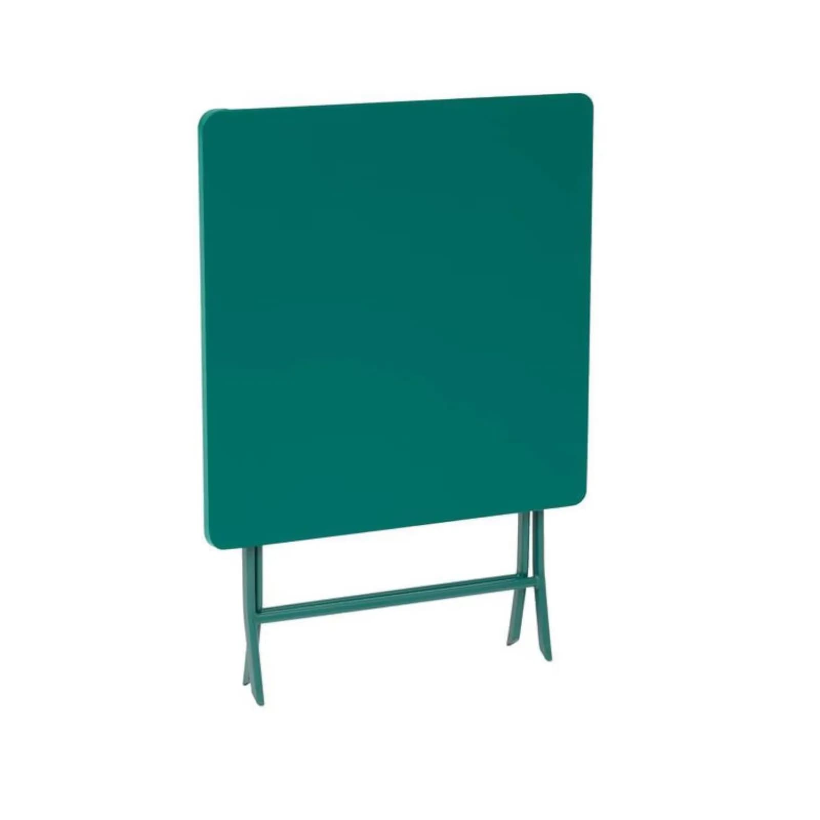 Tavolo da esterno pieghevole 70x70 cm in acciaio verde acqua - Atelier
