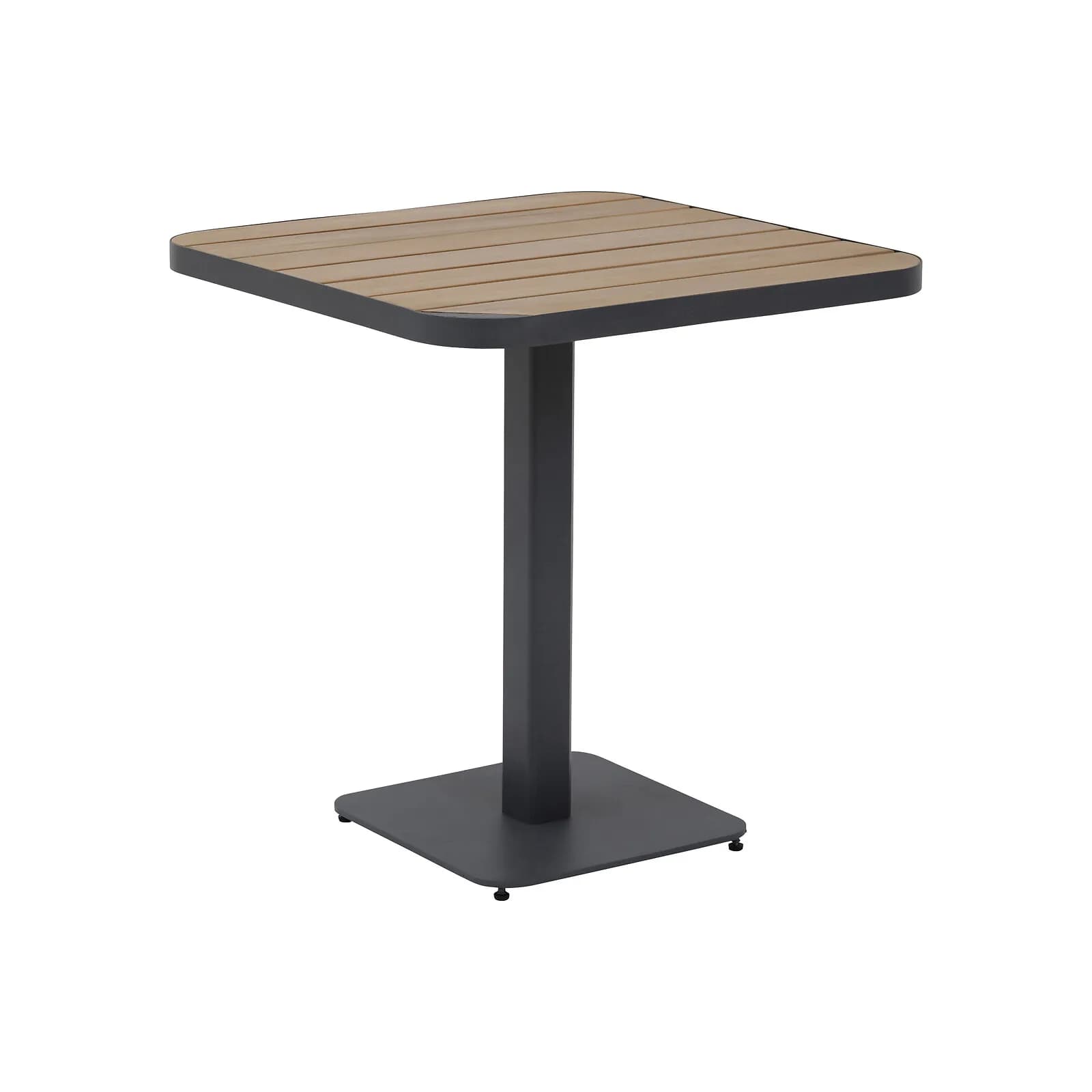 Tavolo da giardino 70,5x70,5 cm top in legno di acacia e alluminio grafite - Mikel