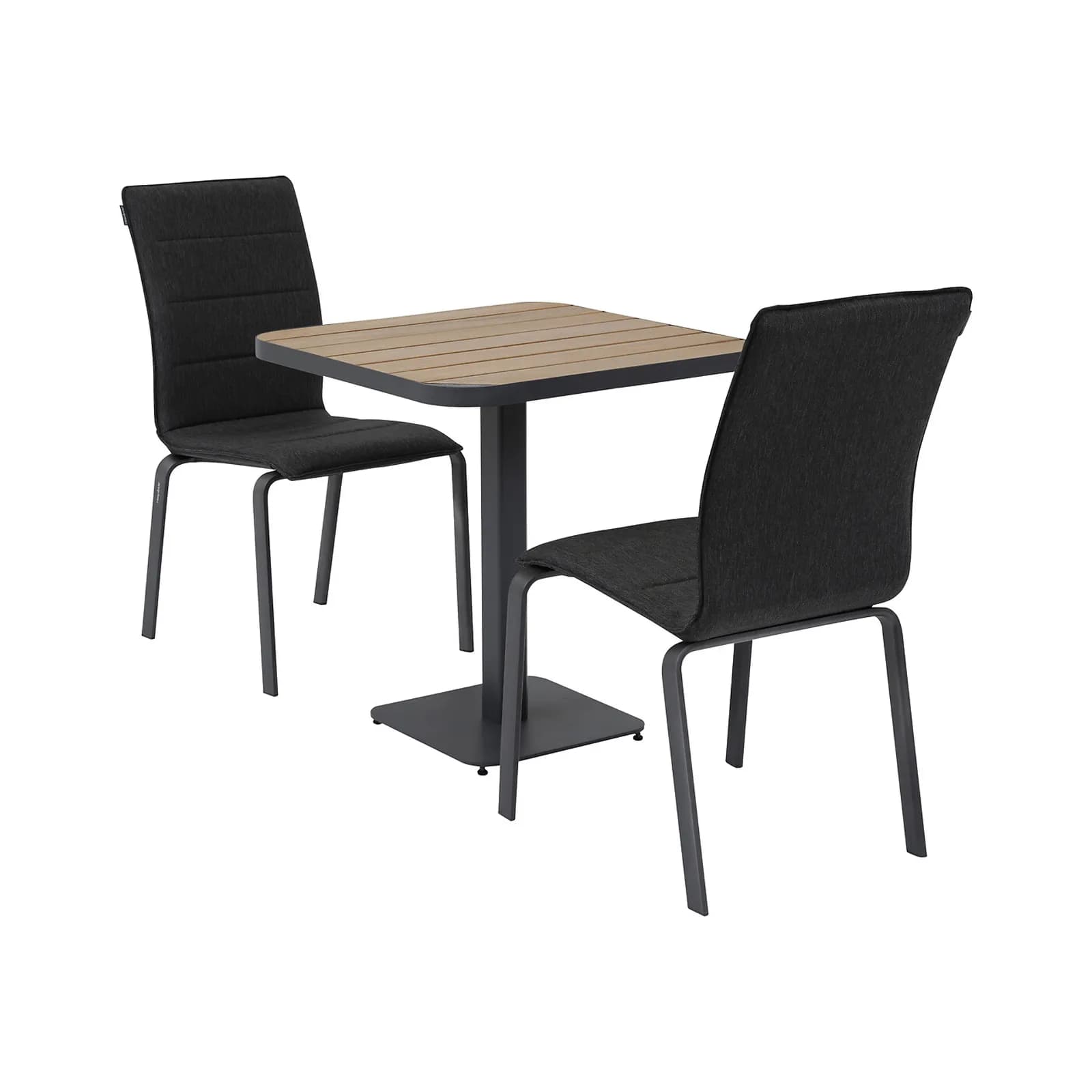 Tavolo da giardino 70,5x70,5 cm top in legno di acacia e alluminio grafite - Mikel