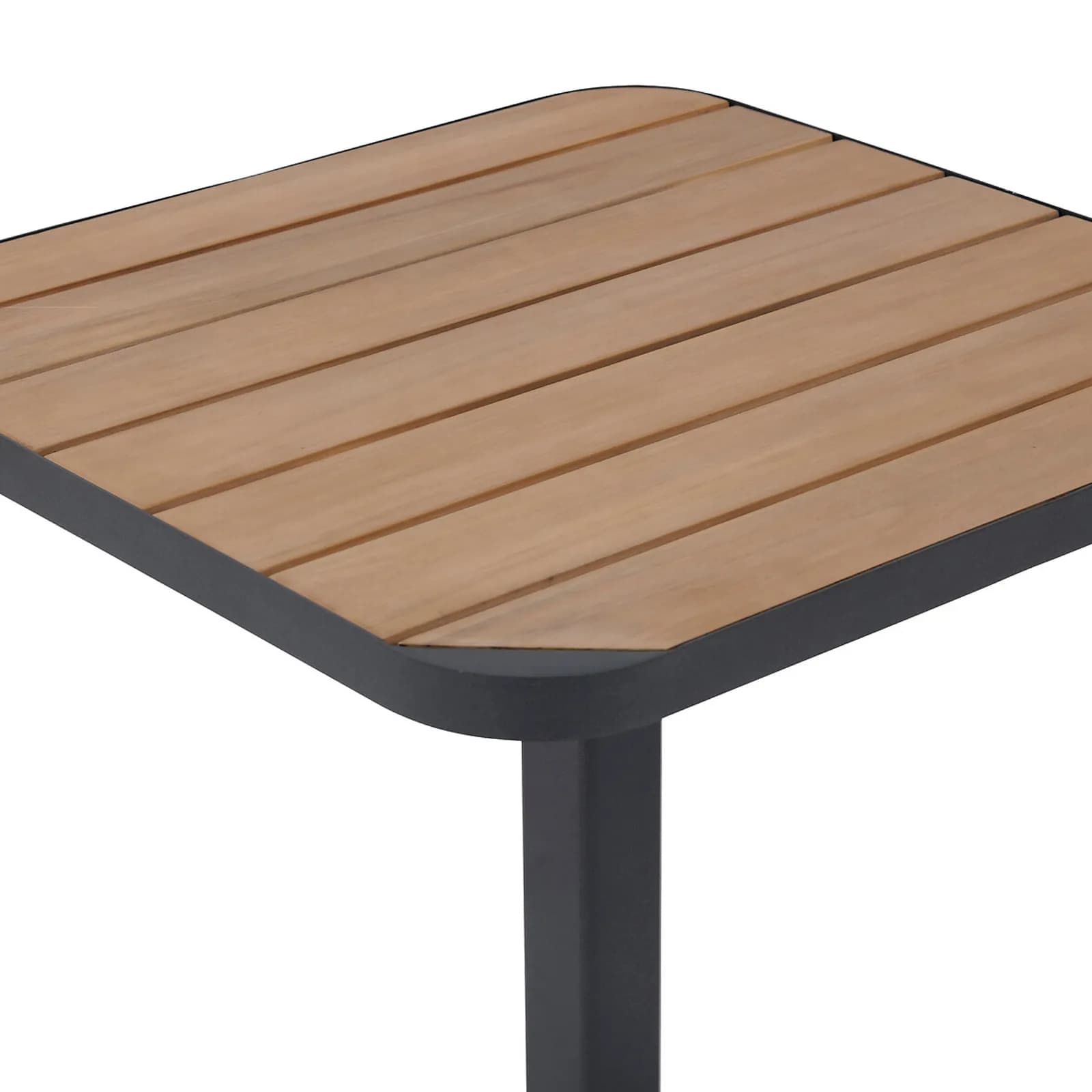 Tavolo da giardino 70,5x70,5 cm top in legno di acacia e alluminio grafite - Mikel