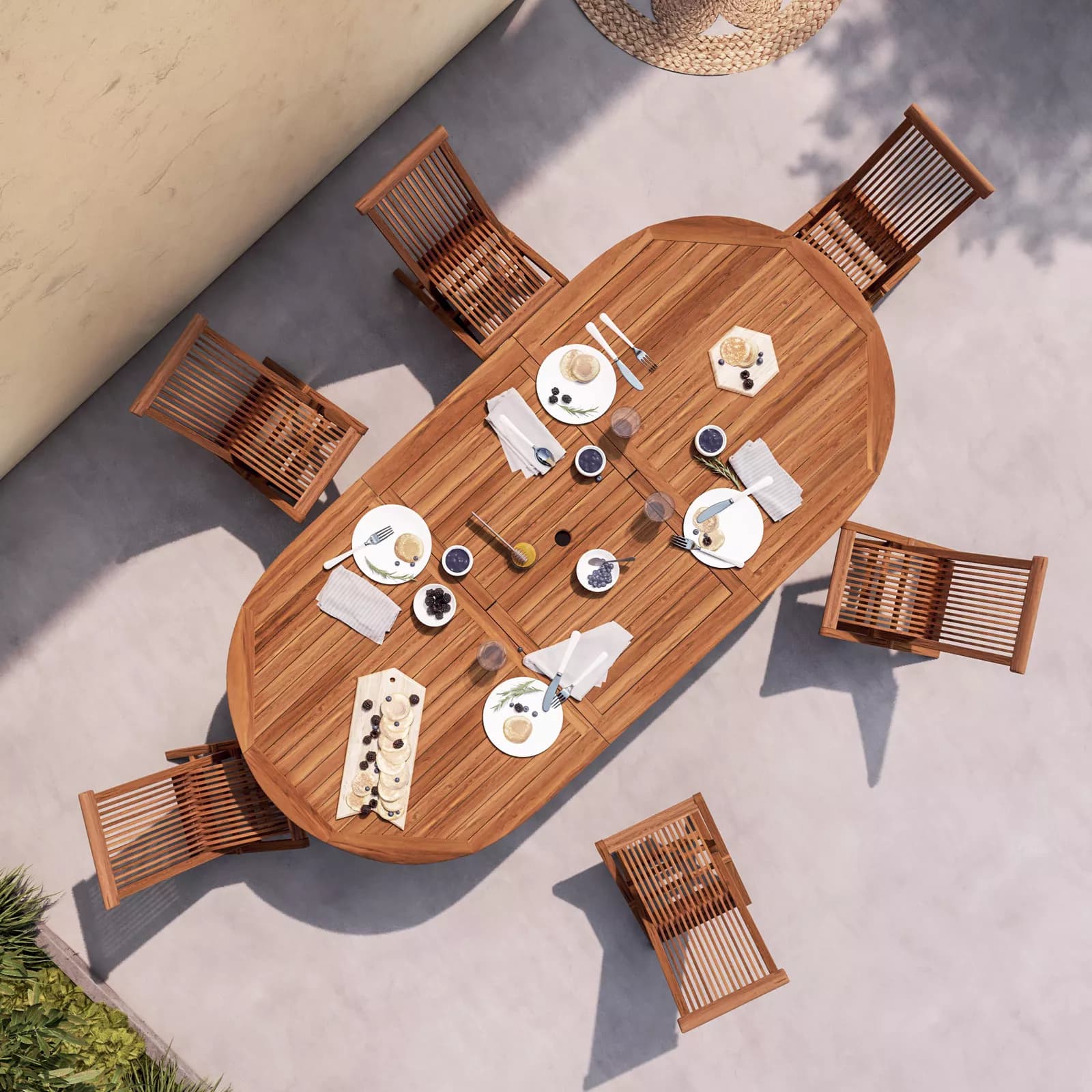Tavolo da pranzo allungabile 180/240x120 cm in legno teak - Louis