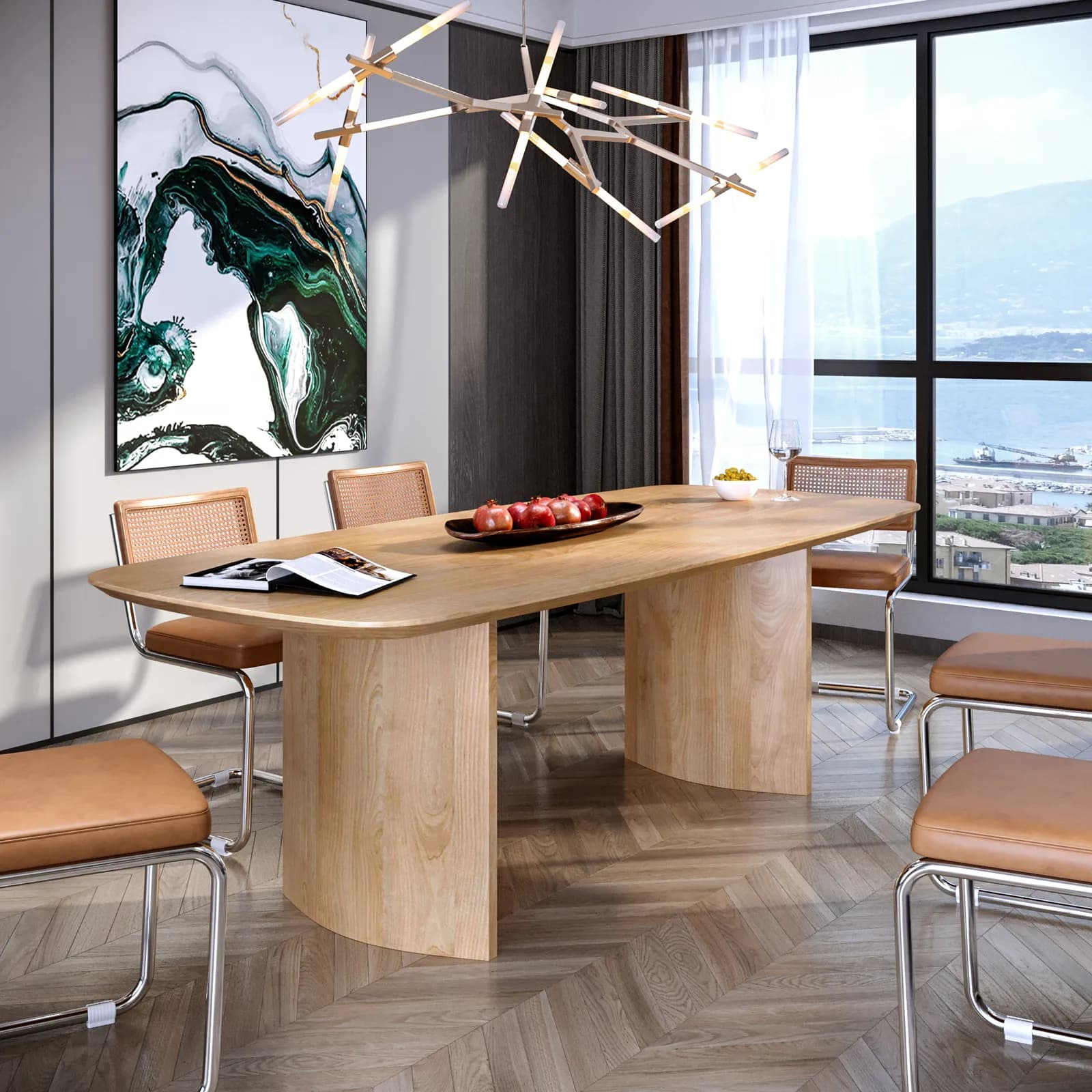 Tavolo da pranzo 240x100 cm effetto rovere chiaro - Atwood
