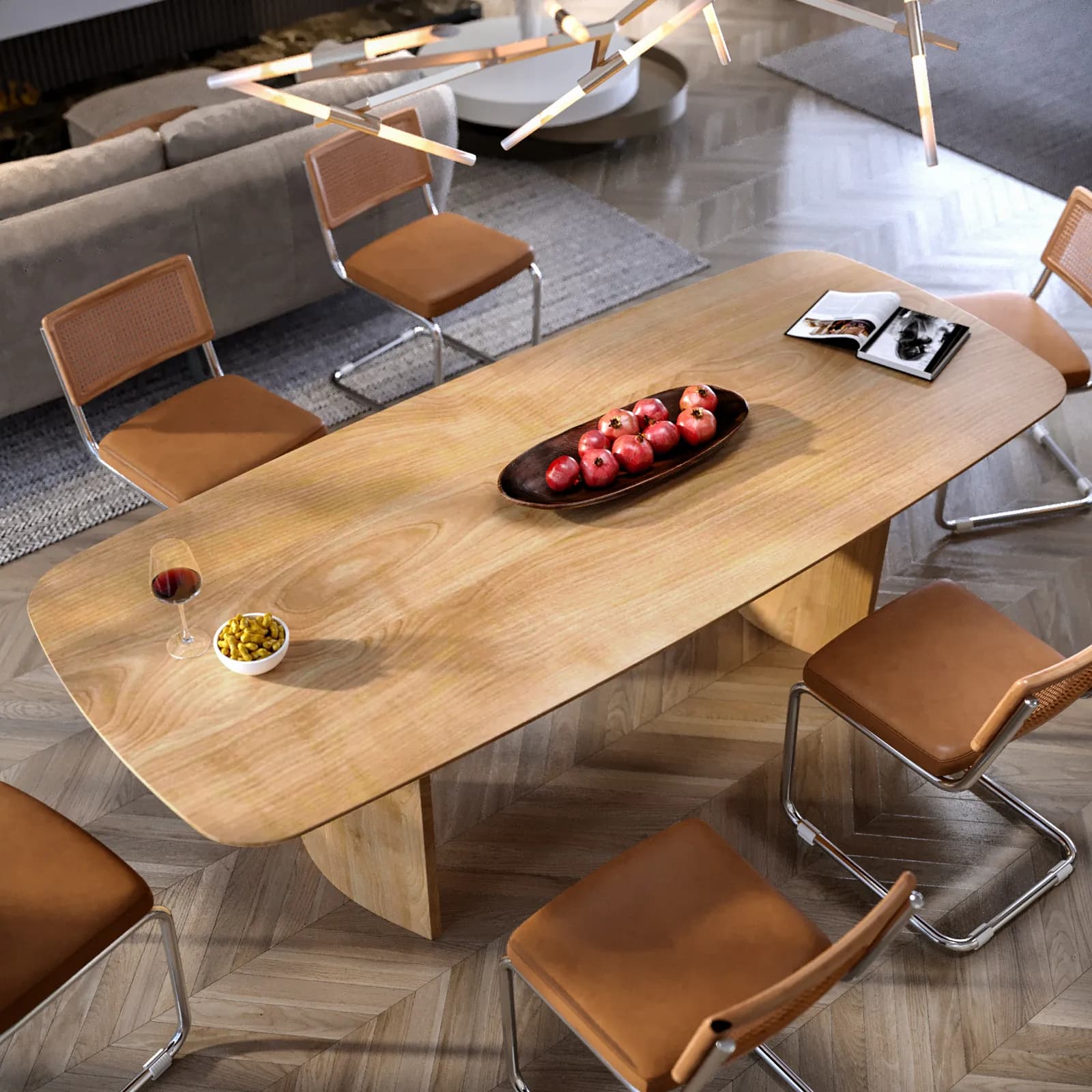 Tavolo da pranzo 240x100 cm effetto rovere chiaro - Atwood