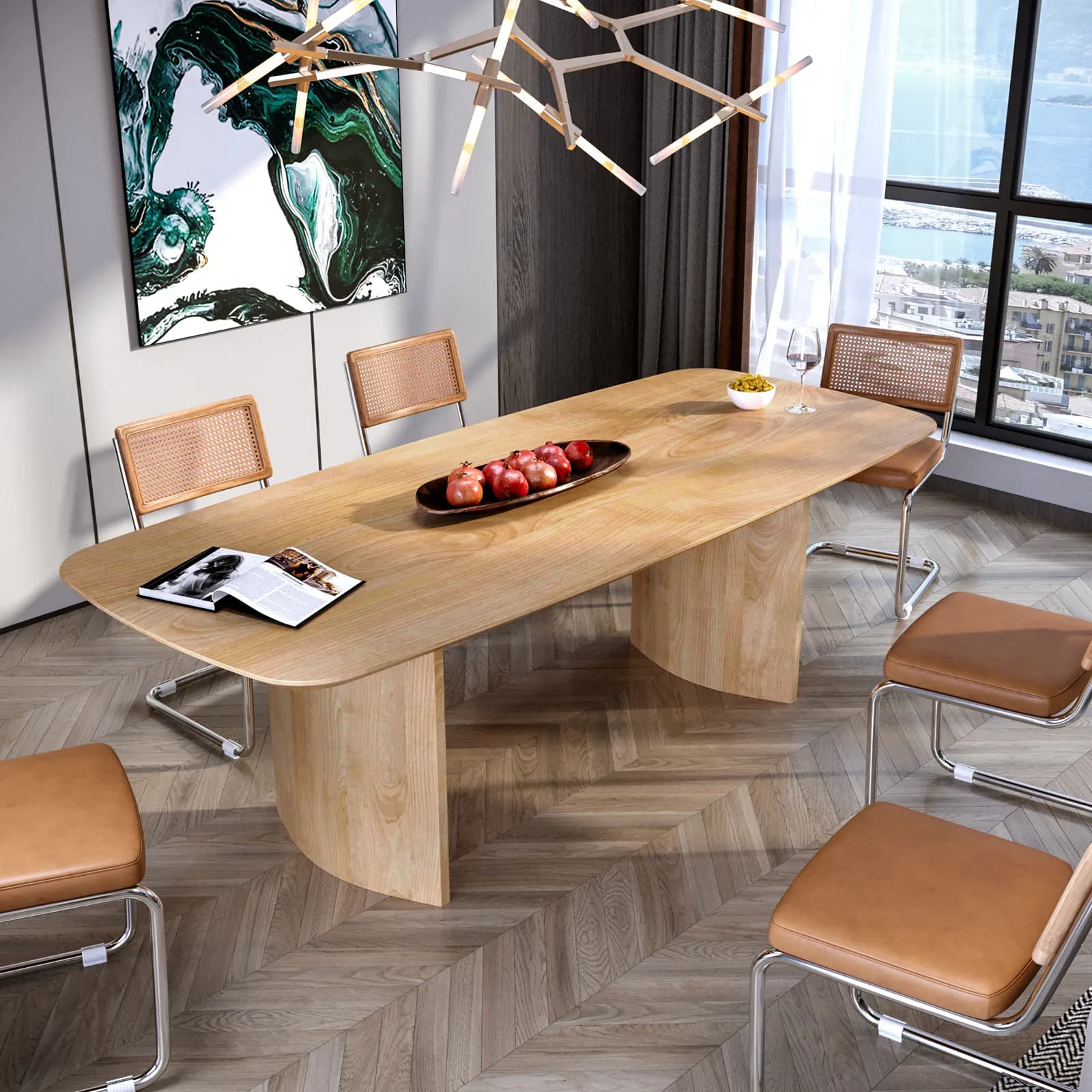 Tavolo da pranzo 240x100 cm effetto rovere chiaro - Atwood