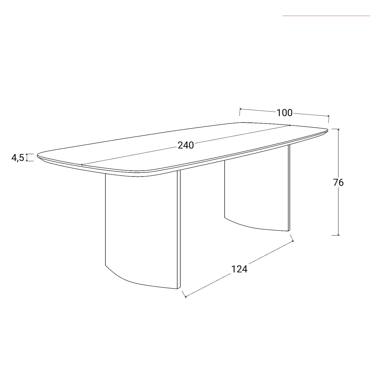 Tavolo da pranzo 240x100 cm effetto rovere chiaro - Atwood