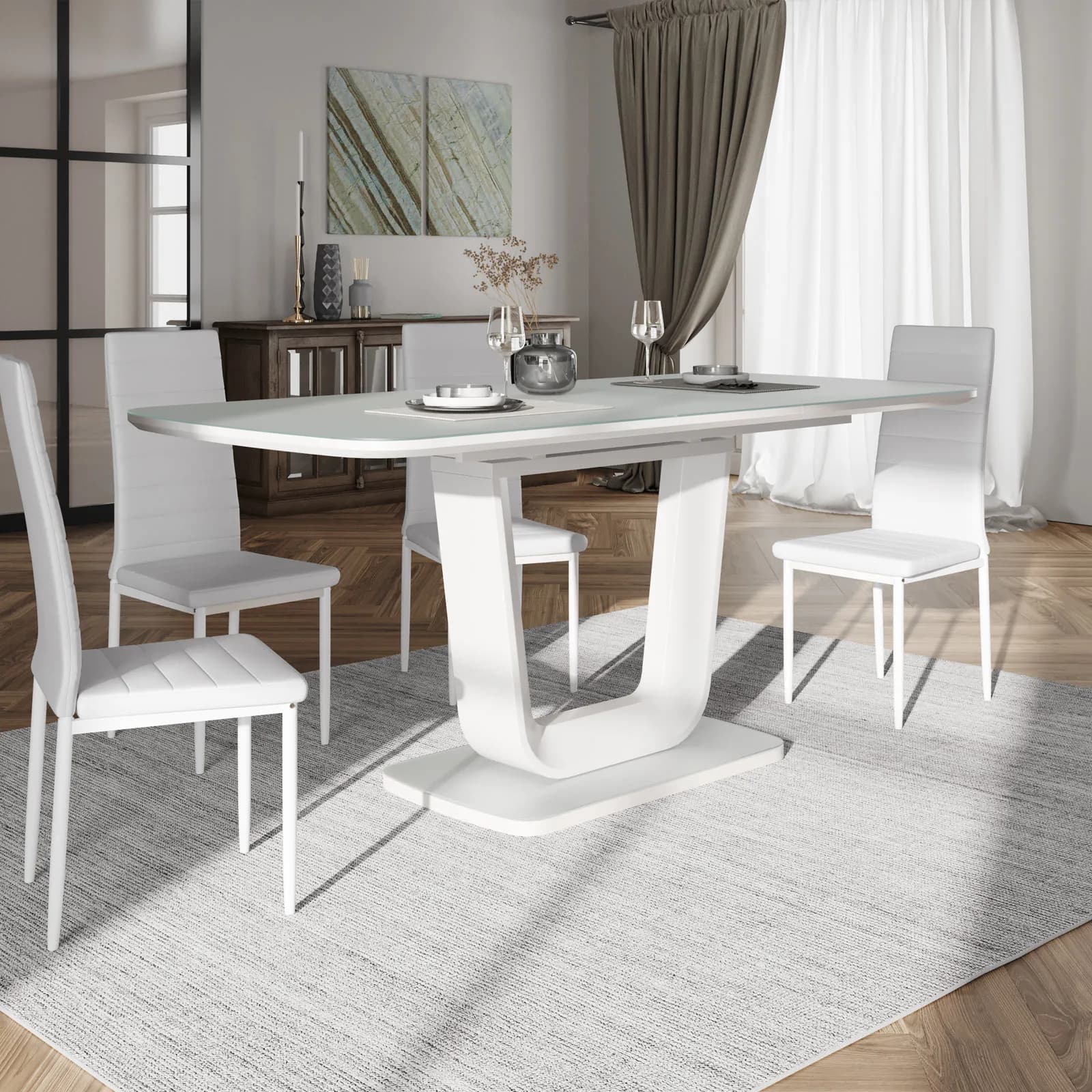 Tavolo da pranzo allungabile 160-200 x 90 cm bianco - Ariston