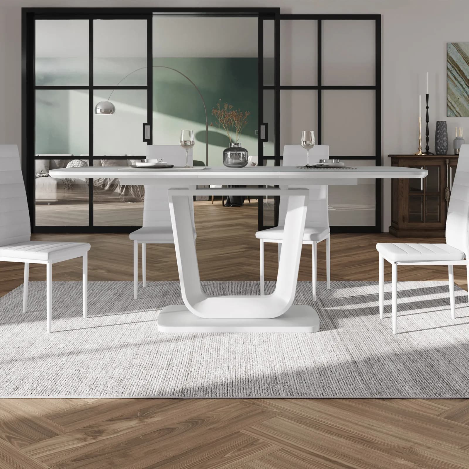 Tavolo da pranzo allungabile 160-200 x 90 cm bianco - Ariston