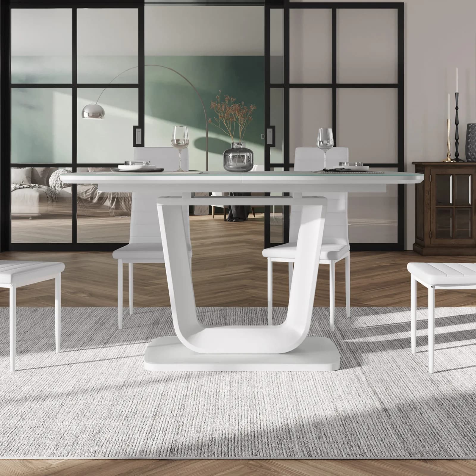 Tavolo da pranzo allungabile 160-200 x 90 cm bianco - Ariston