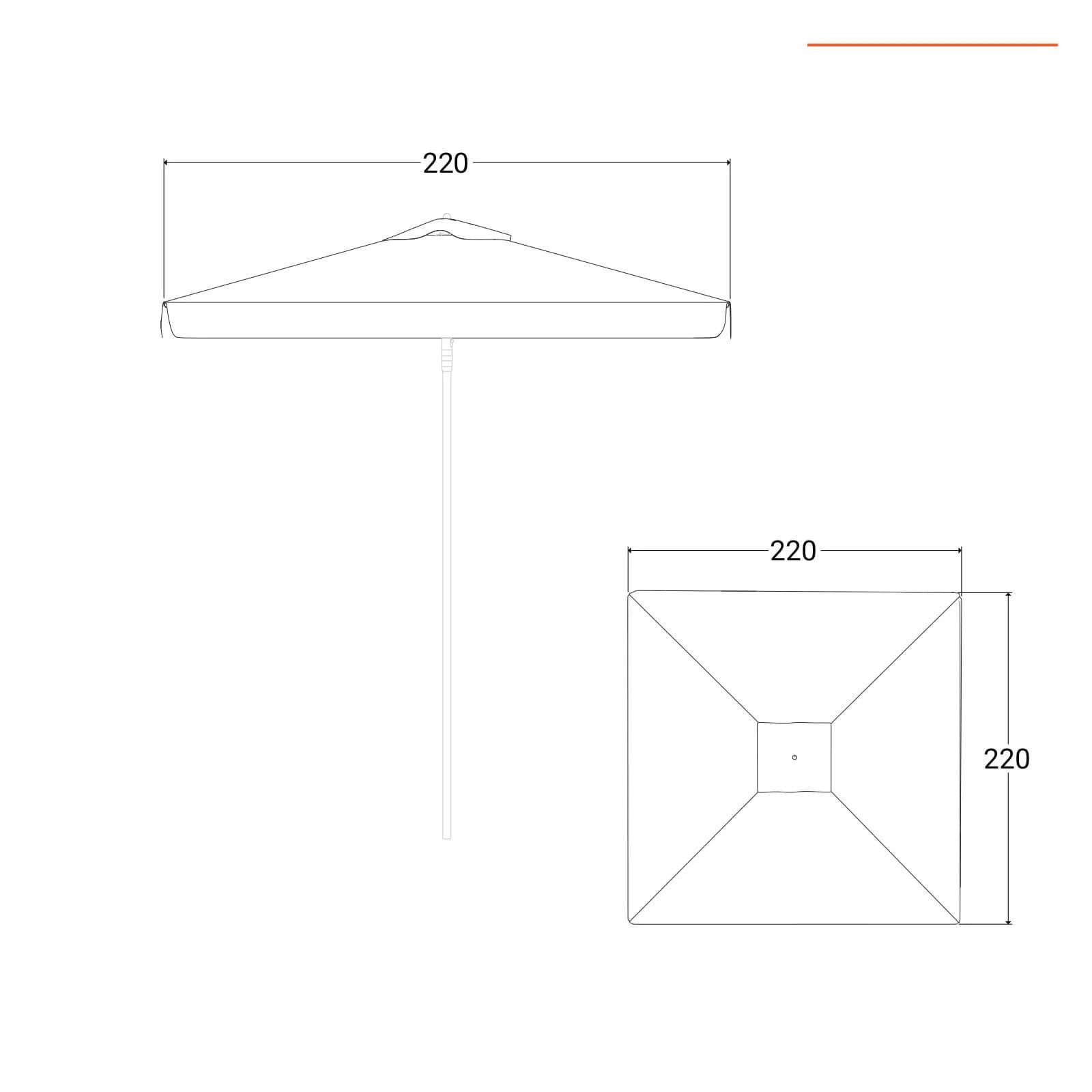 Telo di ricambio bianco con flap per ombrellone Belize 2x2 m palo centrale