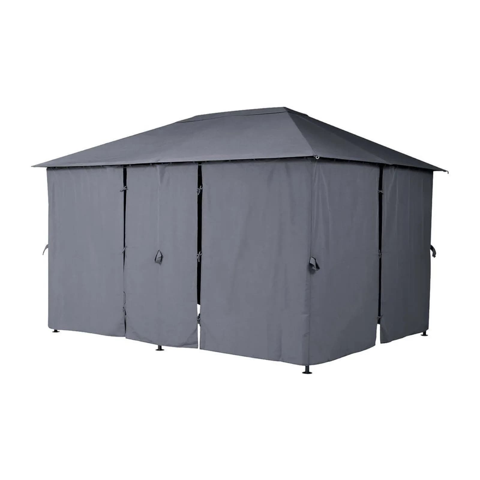 Set 6 tende con cerniera per gazebo Albury e Malvasia da 3x4 m in poliestere grigio