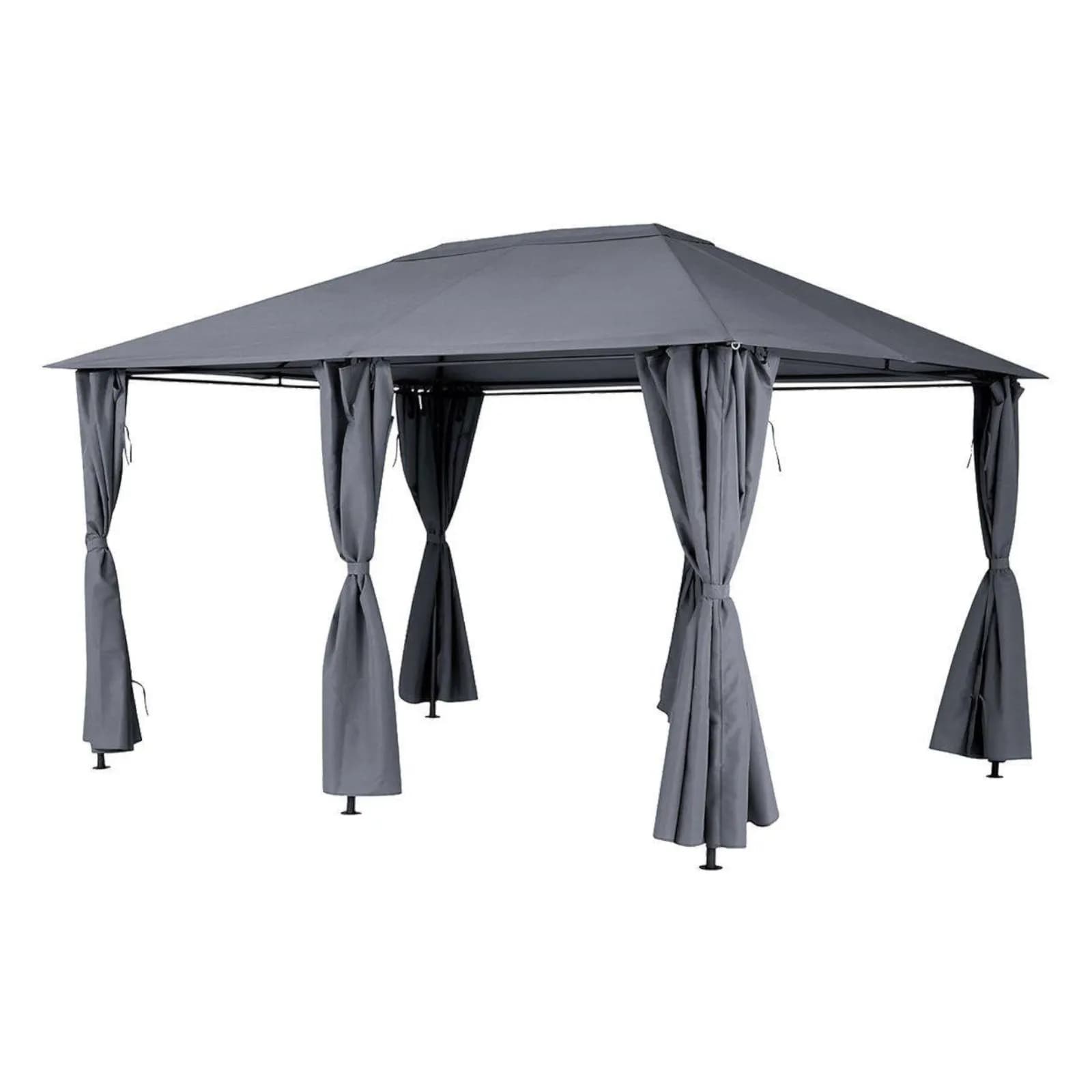 Set 6 tende con cerniera per gazebo Albury e Malvasia da 3x4 m in poliestere grigio
