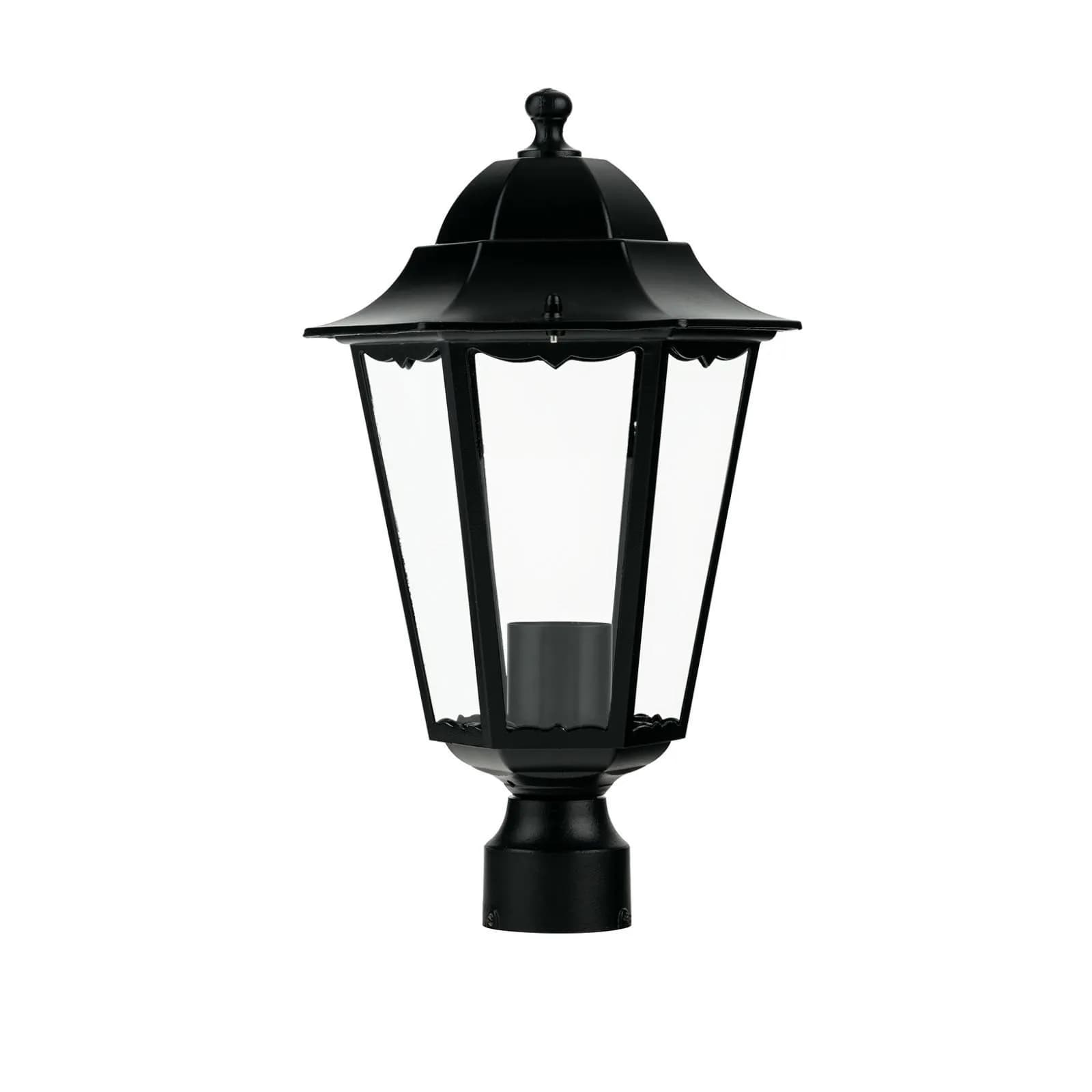 Testa palo lanterna da esterno 22x37,5 cm alluminio nero