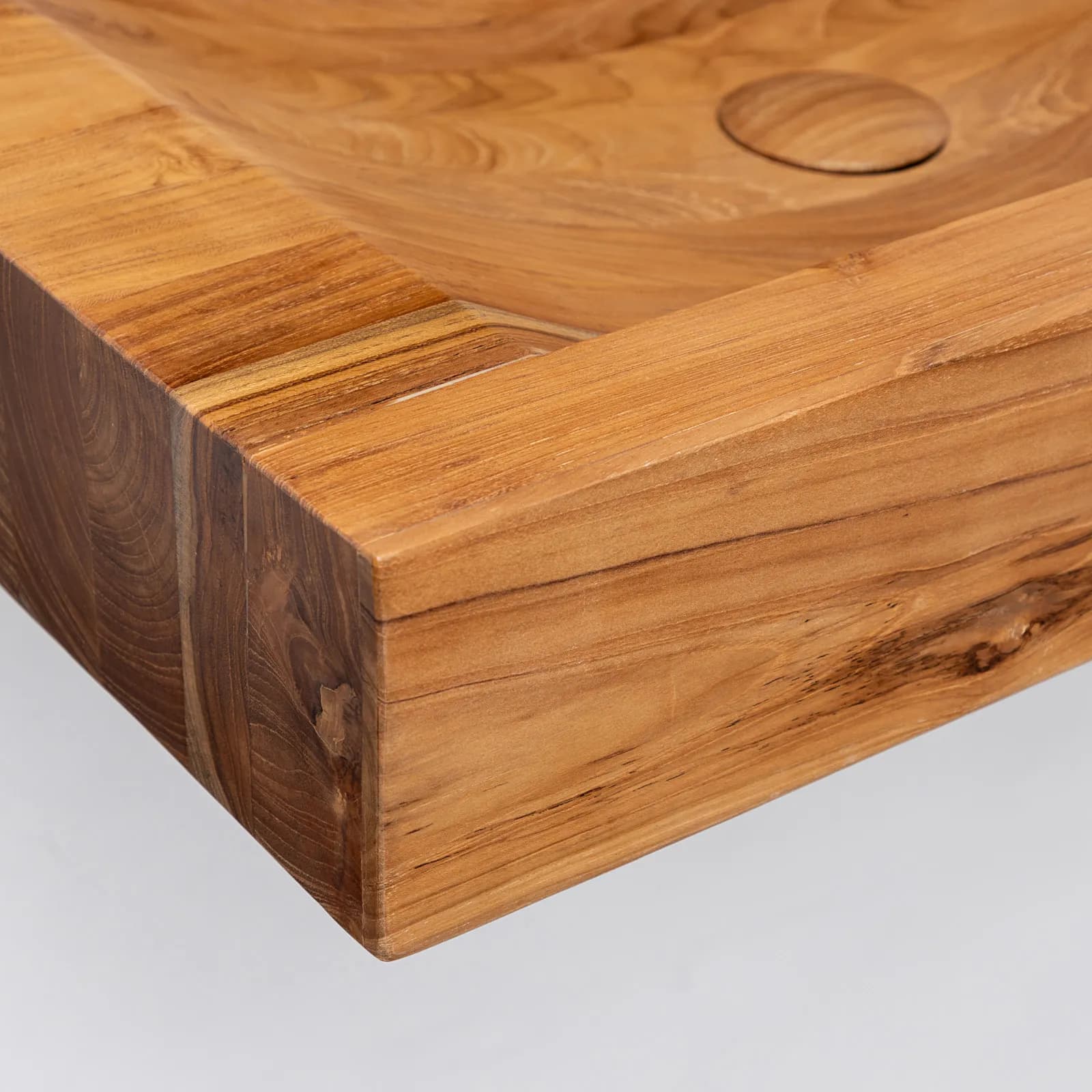 Top lavabo d'appoggio 70x40 cm in teak - Leroy