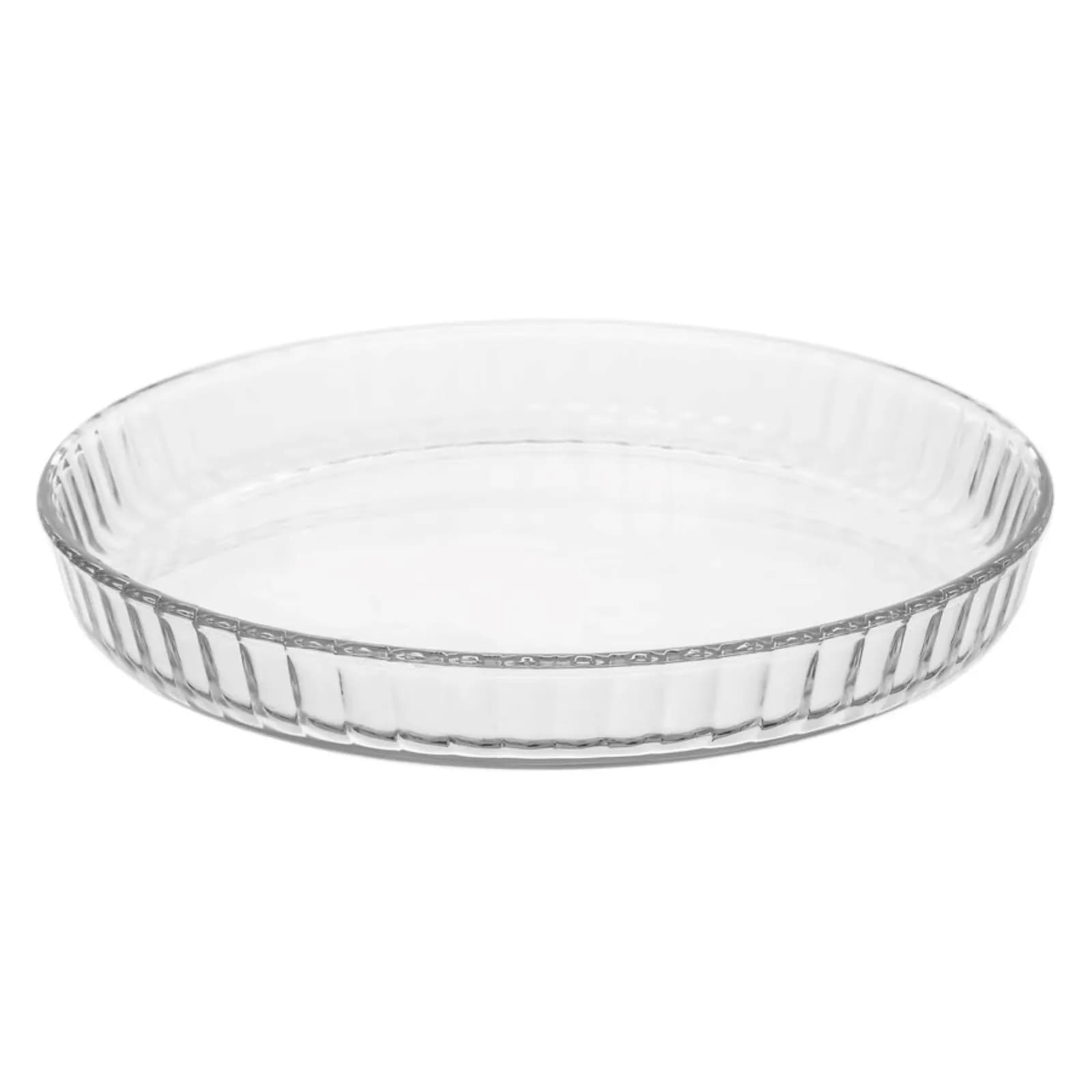 Pirofila rotonda 27 cm in vetro borosilicato con coperchio grigio
