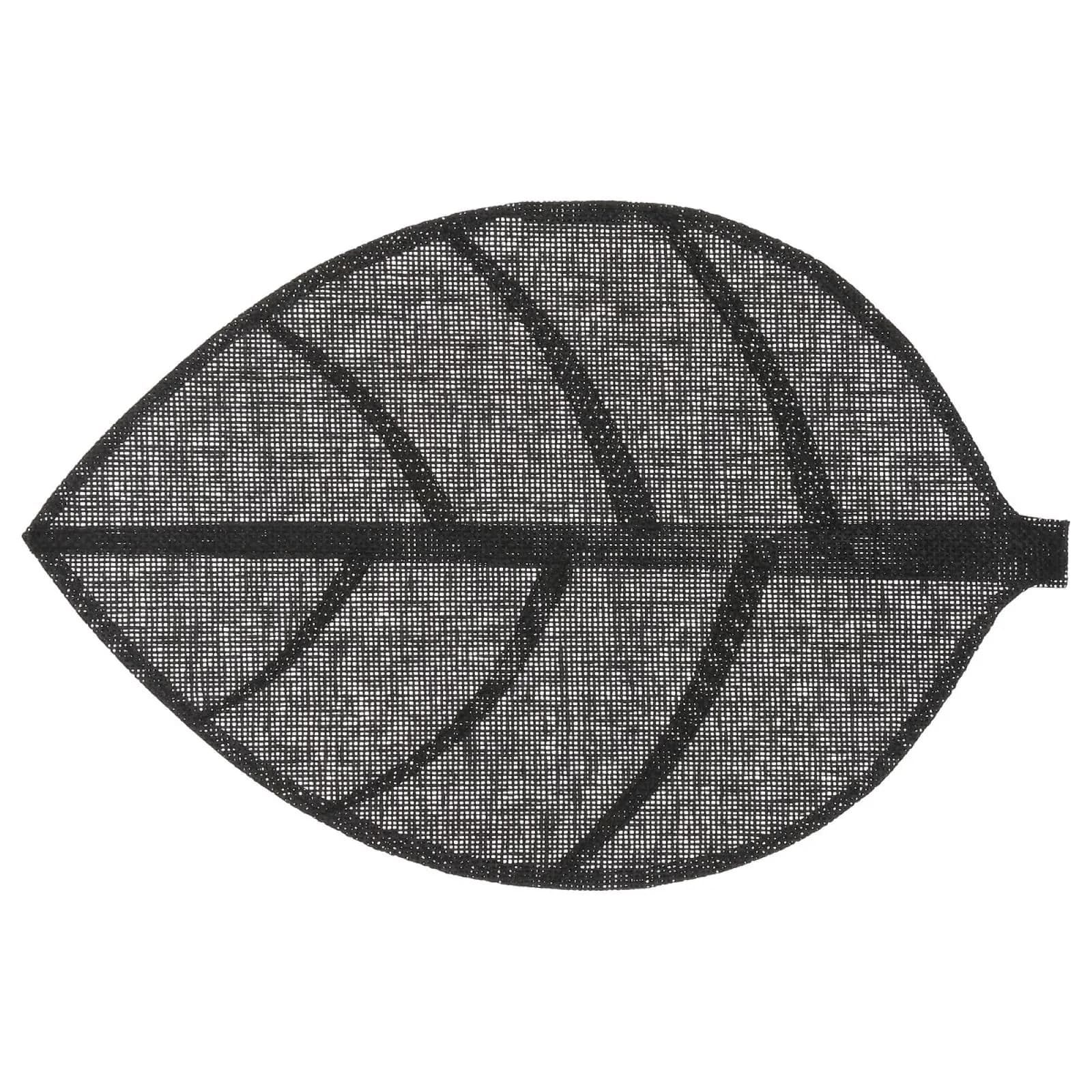 Tovaglietta 50x33 cm a forma di foglia nero