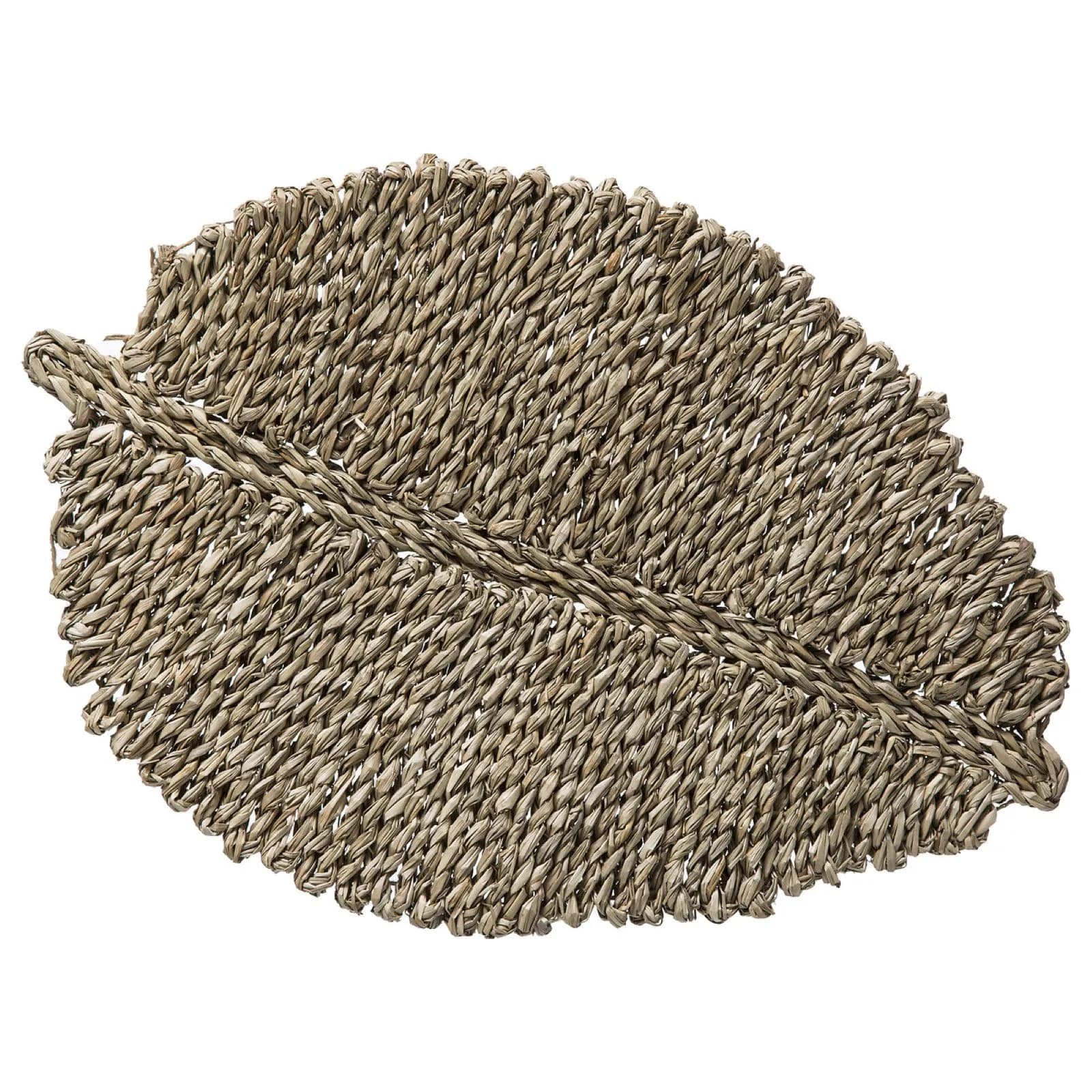 Tovaglietta 48x33 cm intrecciata naturale a forma di foglia