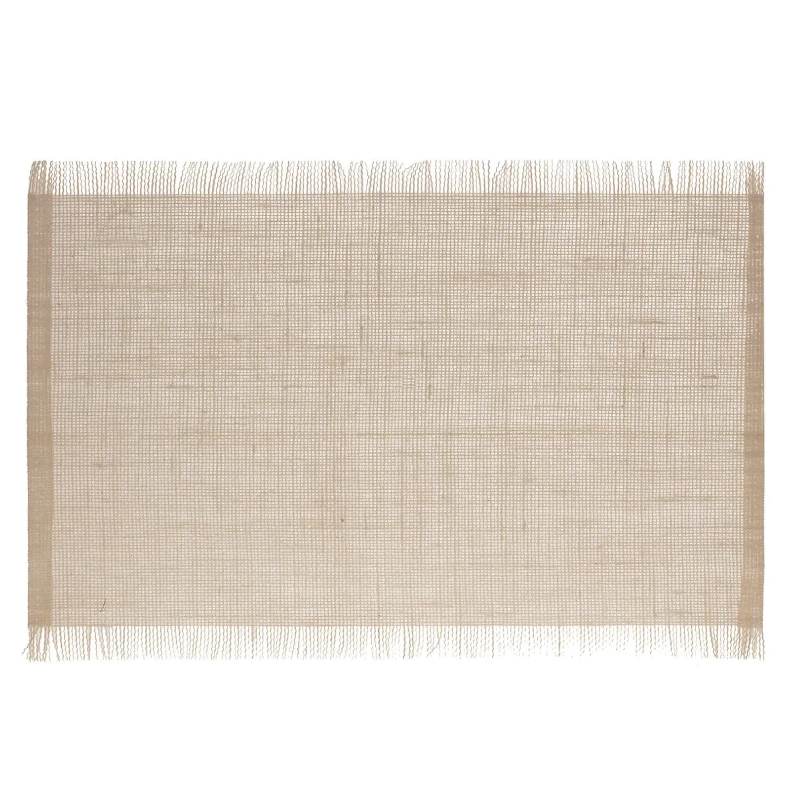 Tovaglietta con frange 45x30 cm in juta beige - Felicis