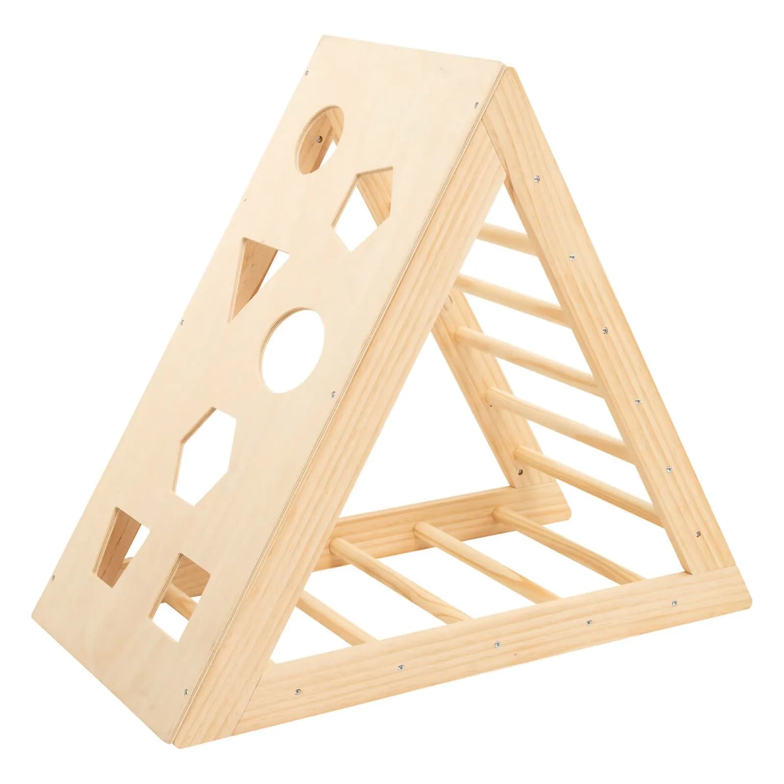 Triangolo da arrampicata 90h cm in legno di pino naturale - Montessori Kids