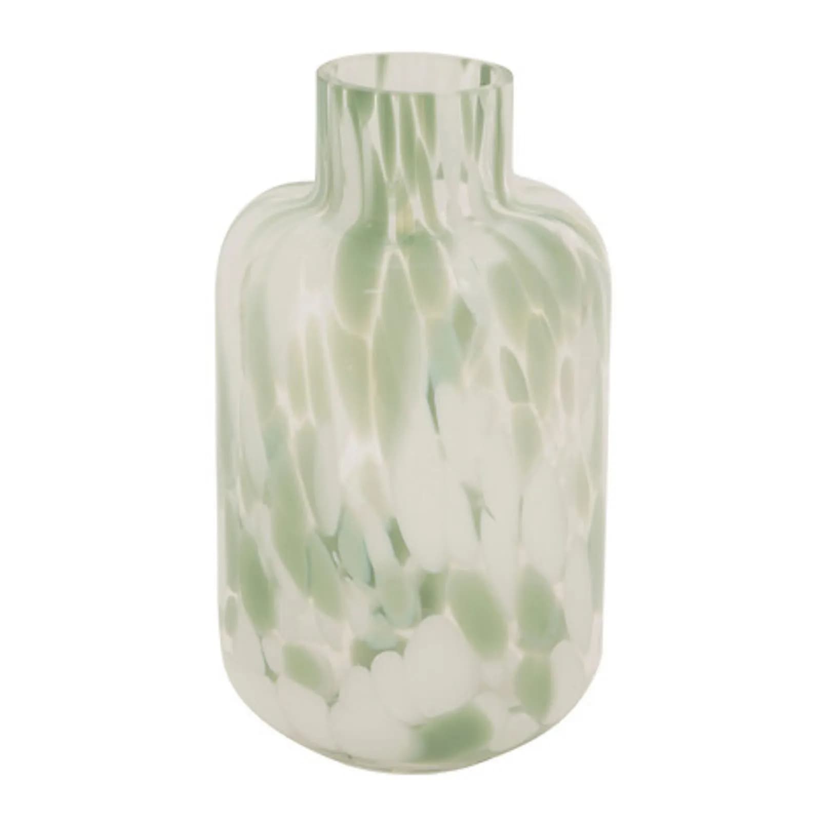 Vaso da interno 21h cm in vetro bianco e verde