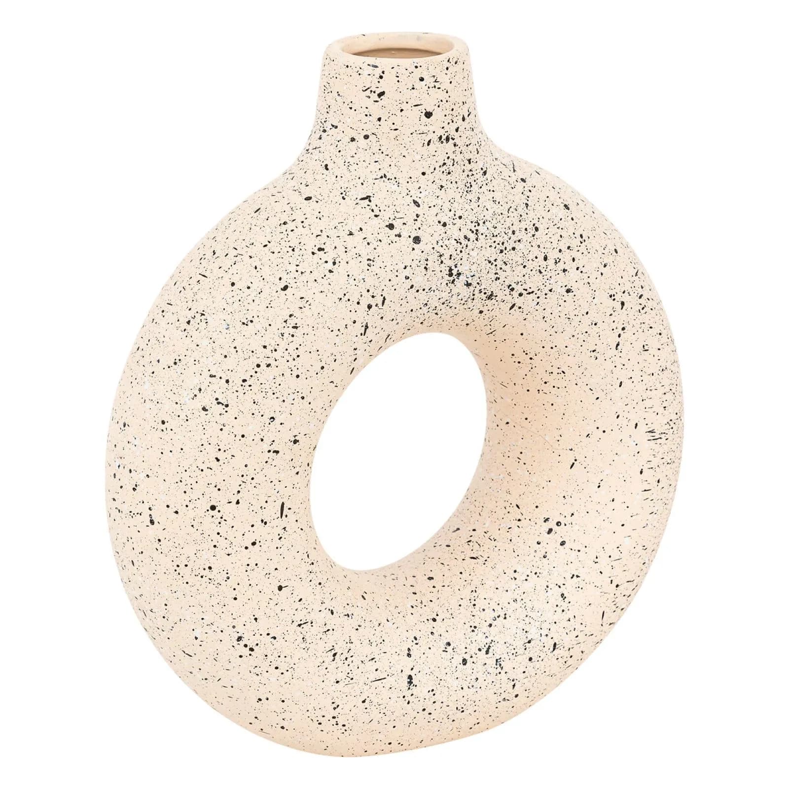 Vaso da interno 30h cm in ceramica beige e nero