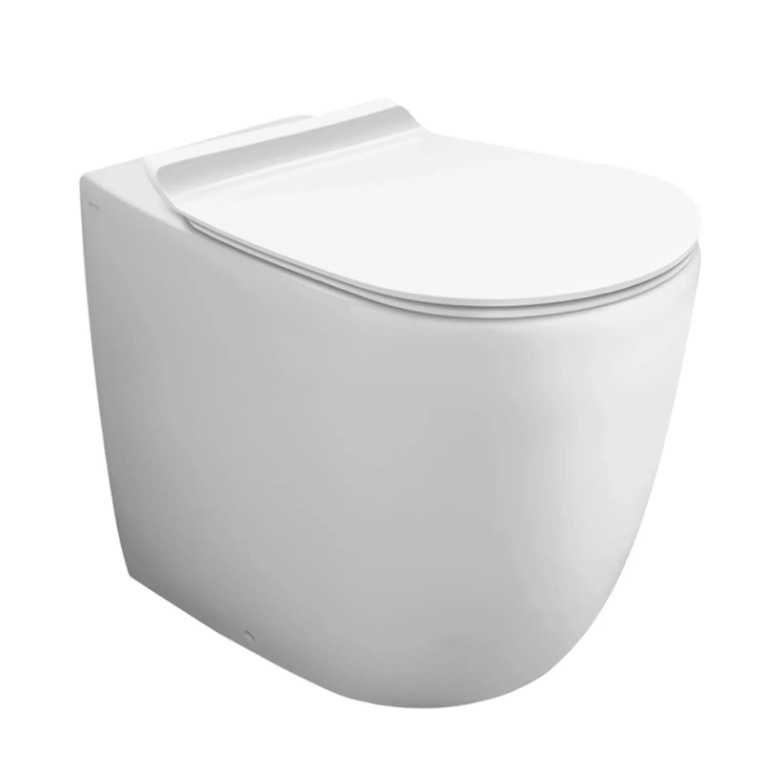 Vaso filomuro con scarico traslato e con sedile soft-close bianco lucido - Vignoni di Simas