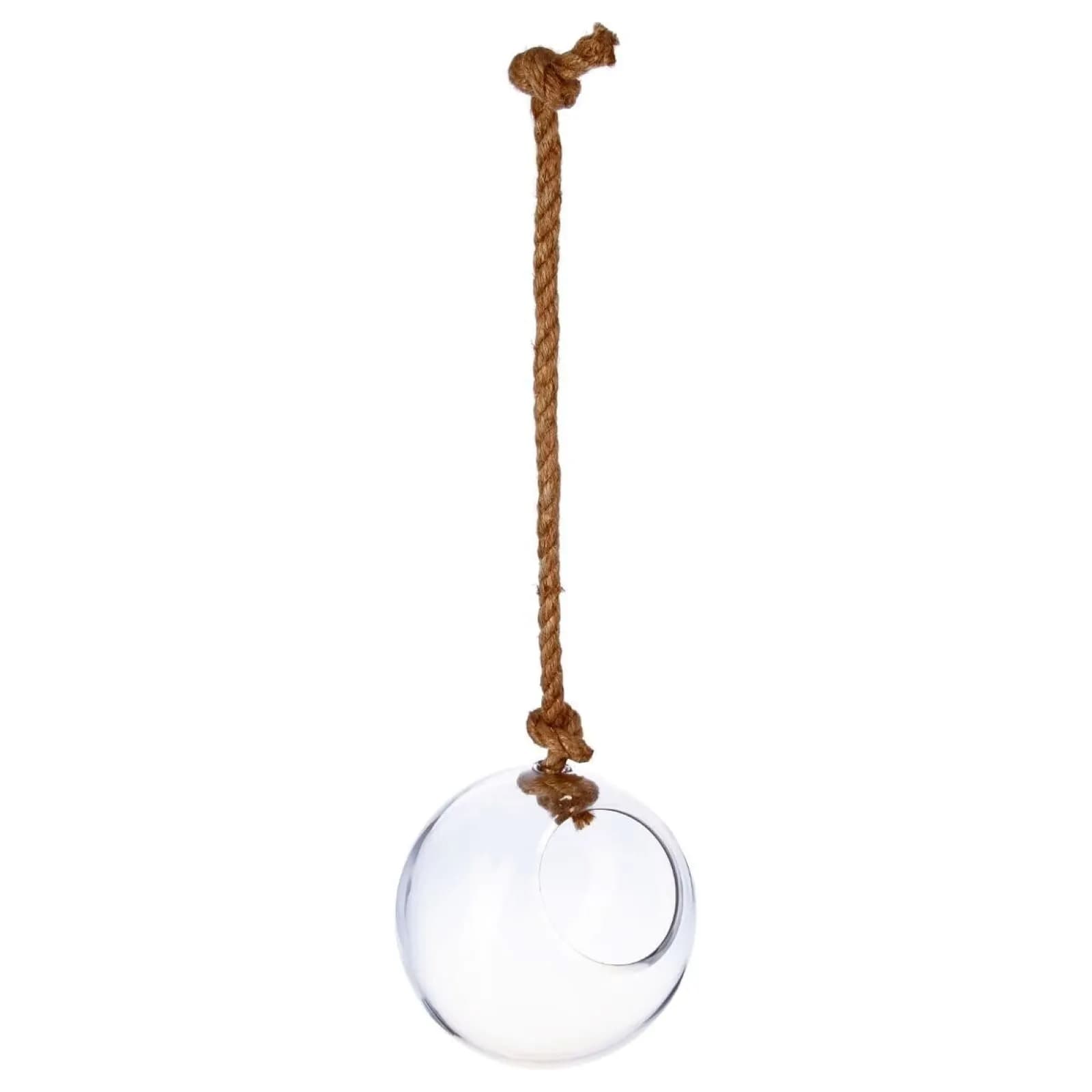 Vaso sospeso rotondo 20 cm sfera di vetro con corda