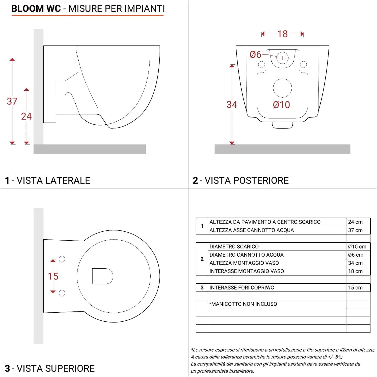 Vaso sospeso salvaspazio ceramica lucida con sedile rallentato - Bloom