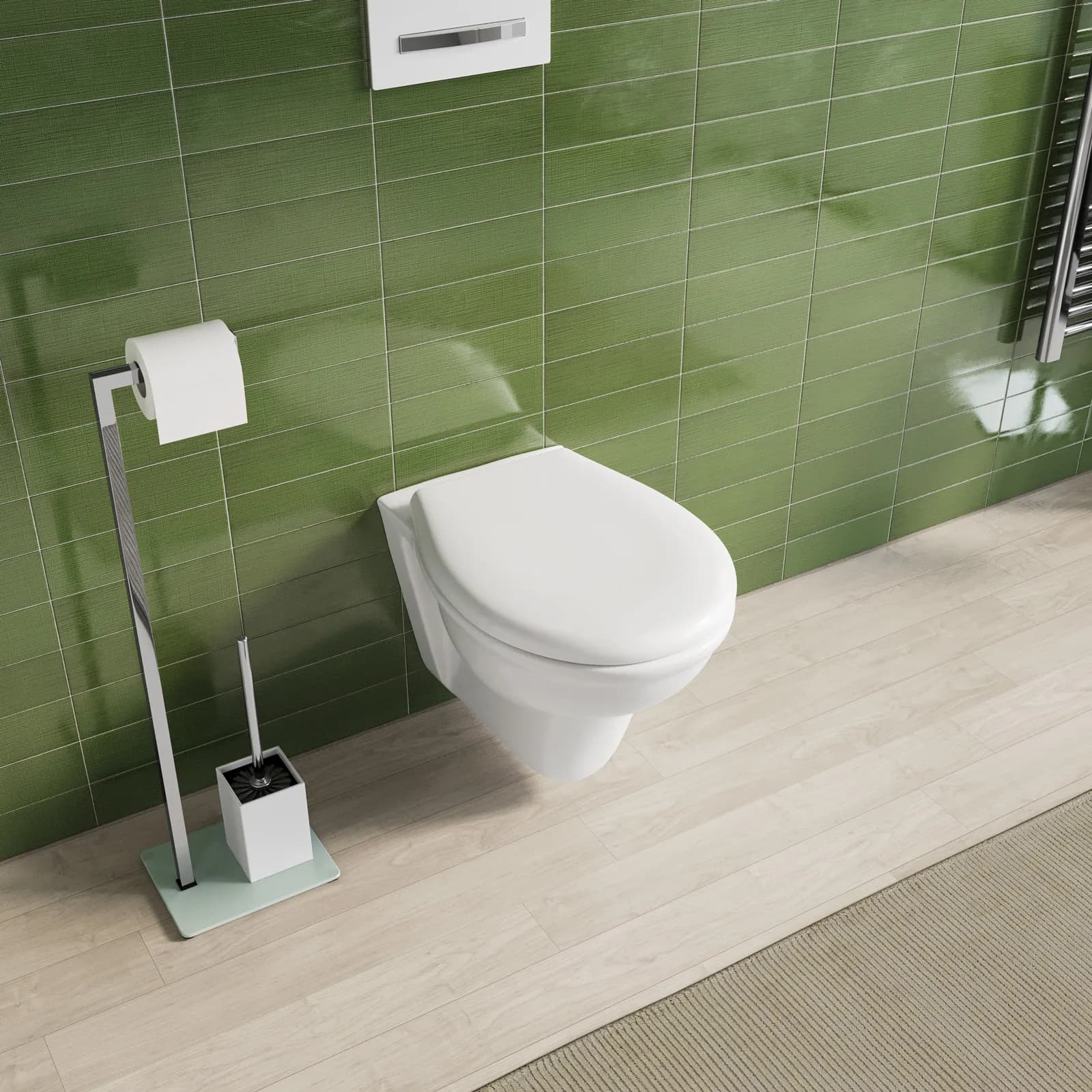 Vaso sospeso wc in ceramica completi di sedile copriwc avvolgente