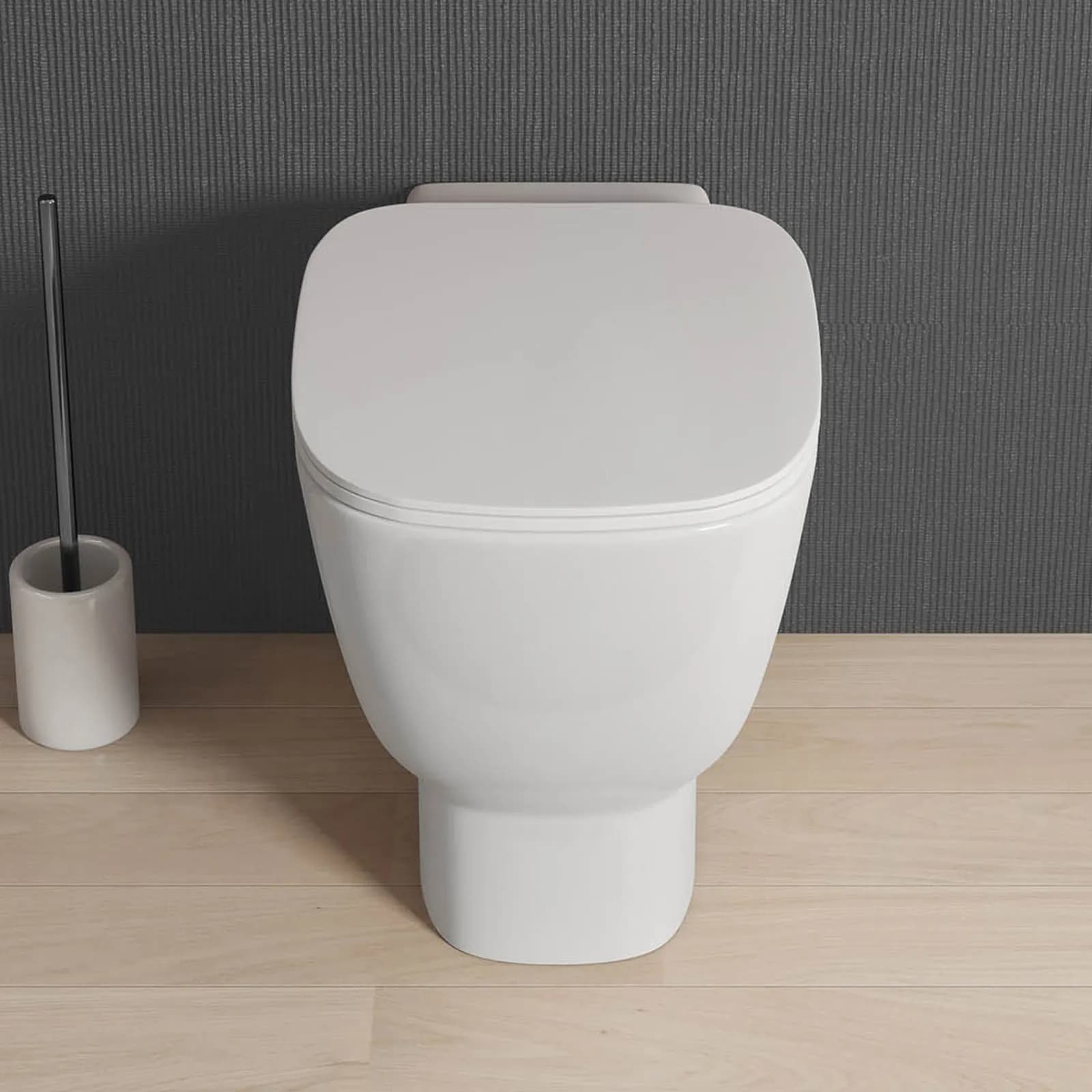 Vaso wc filo muro ceramica completo di sedile antiurto soft-close - Kumo