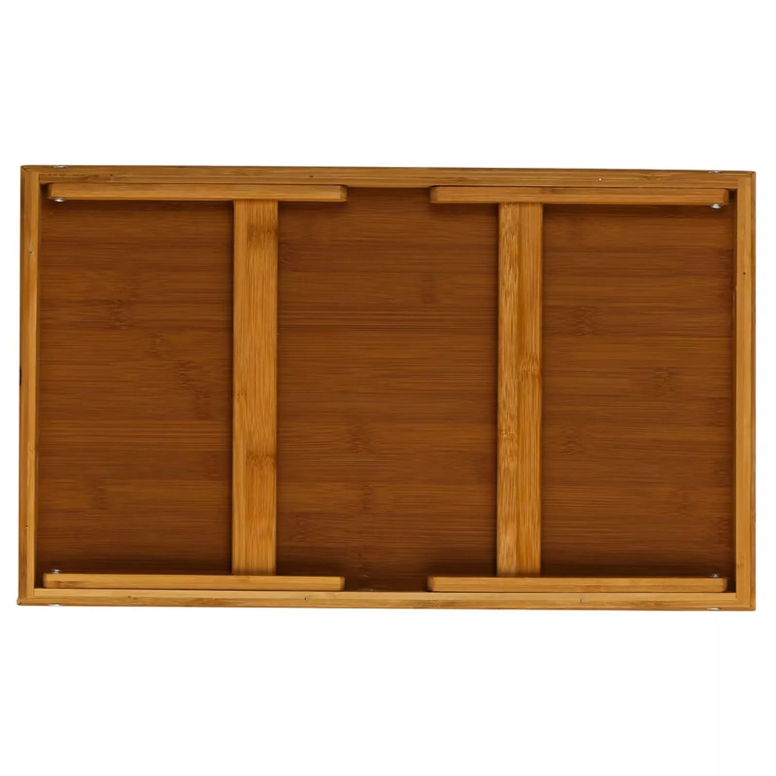 Vassoio da letto 50x30 cm in bambù naturale con manici e gambe pieghevoli