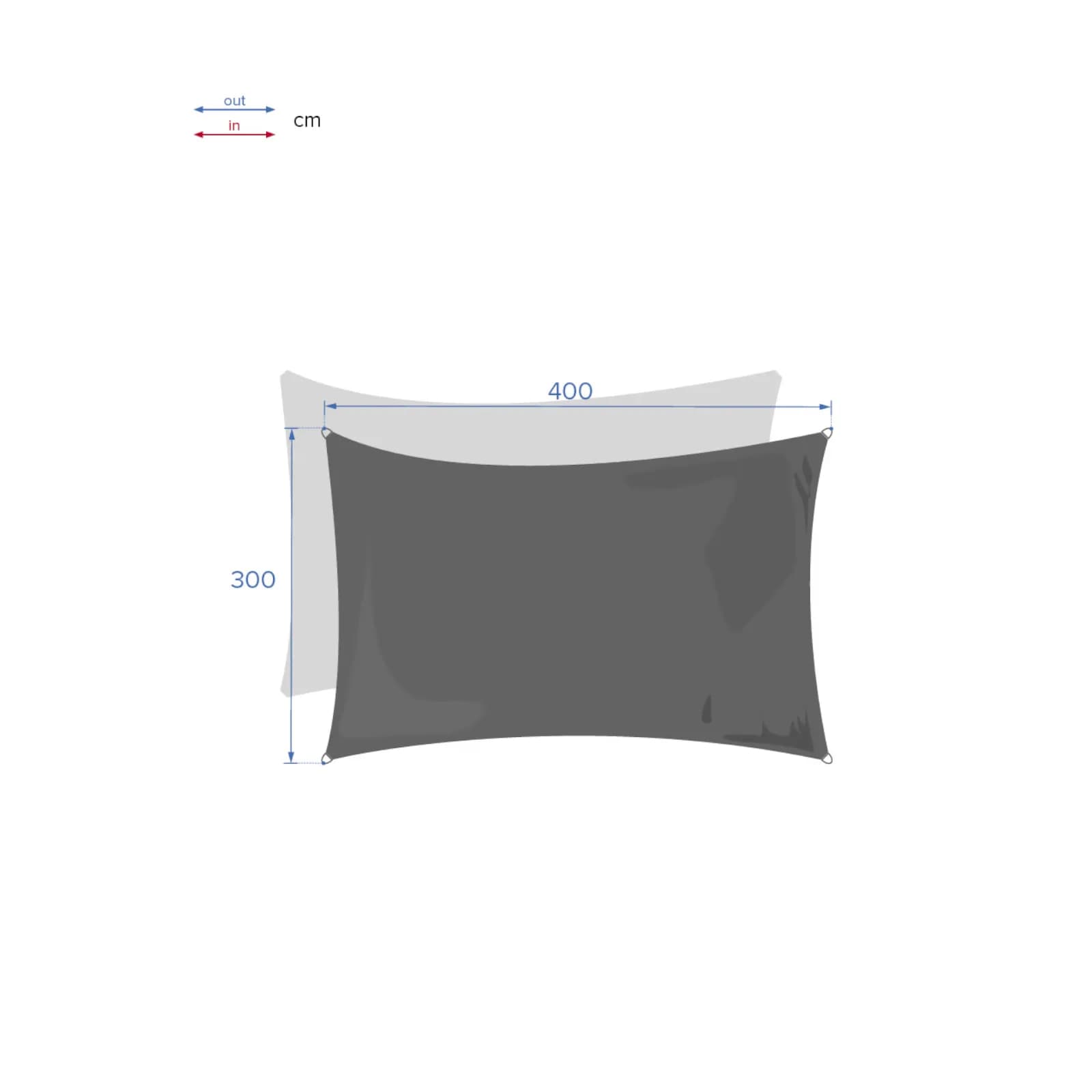 Vela ombreggiante rettangolare 4x3 m in poliestere verde acqua 180 gr - Pully