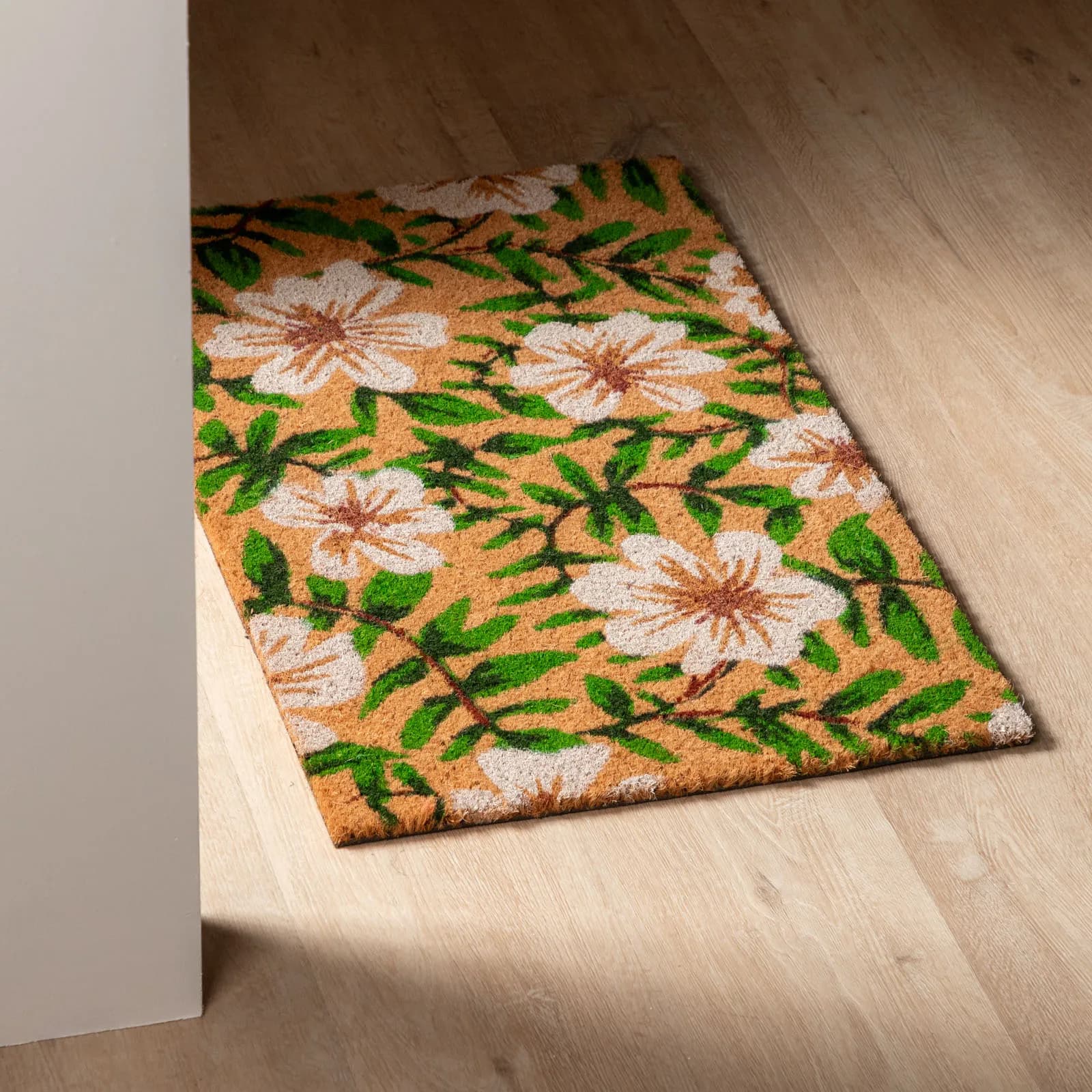 Zerbino 45x75 cm in coir con disegno prato fiorito
