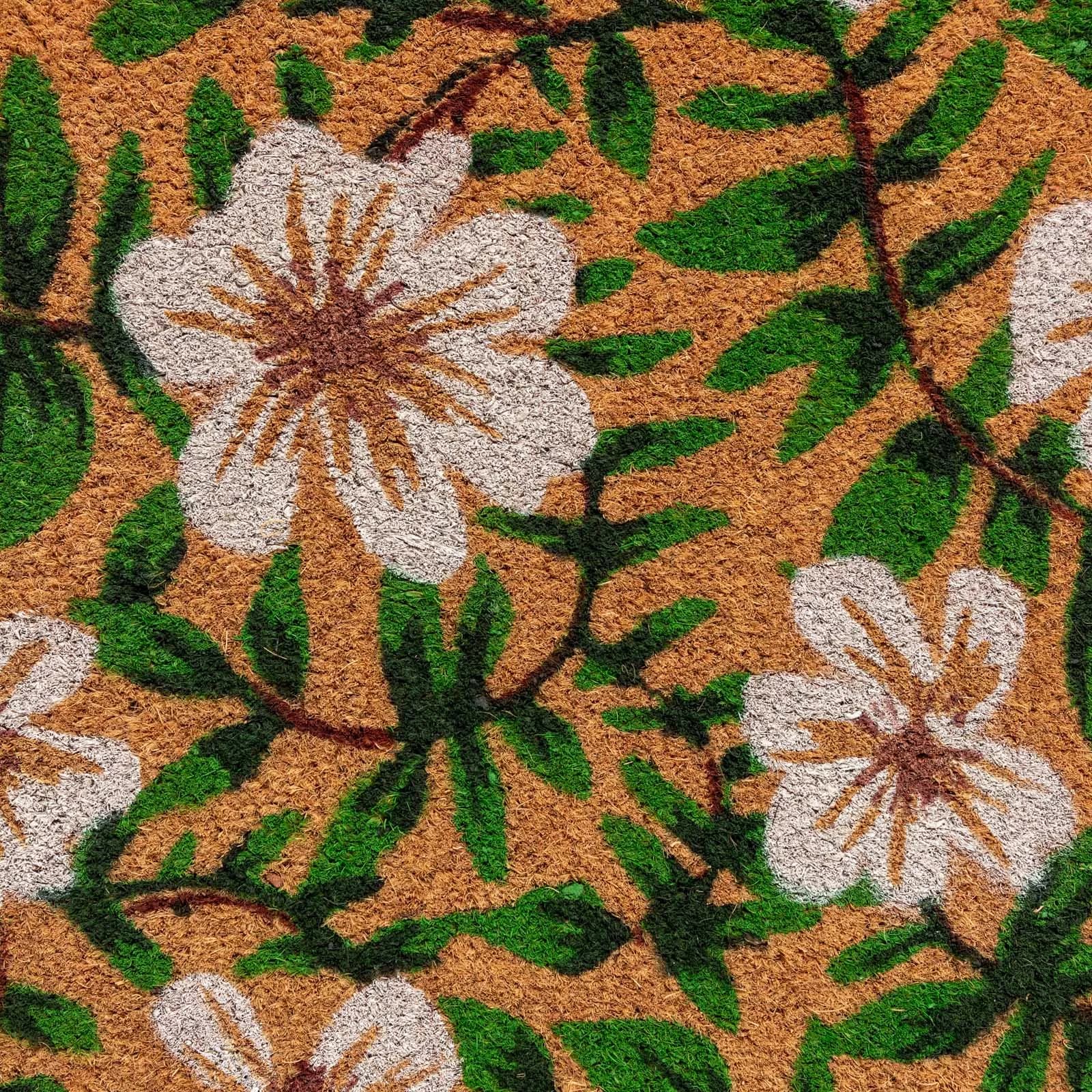 Zerbino 45x75 cm in coir con disegno prato fiorito