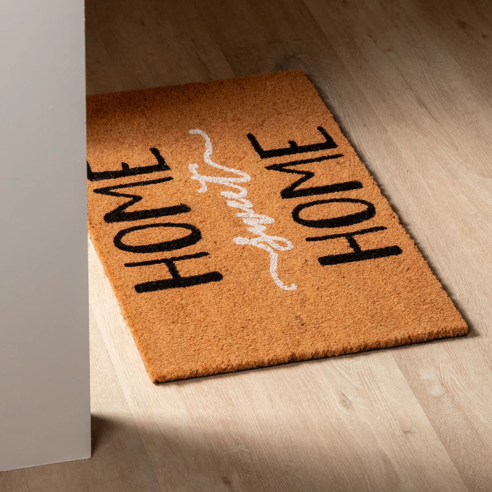 Zerbino 45x75 cm in coir Home Sweet Home scritta nero e bianco