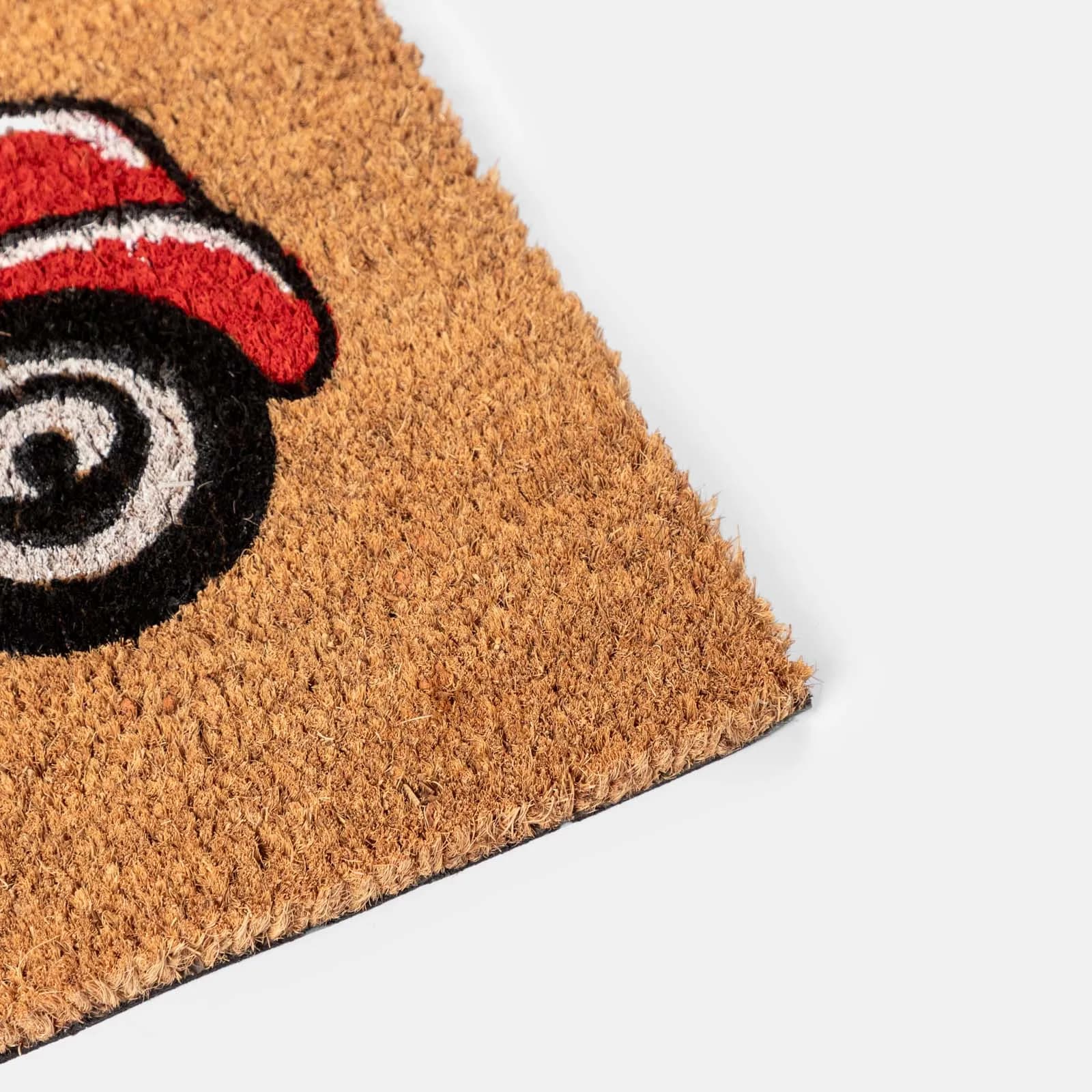 Zerbino 45x75 cm in coir naturale con disegno macchina floreale