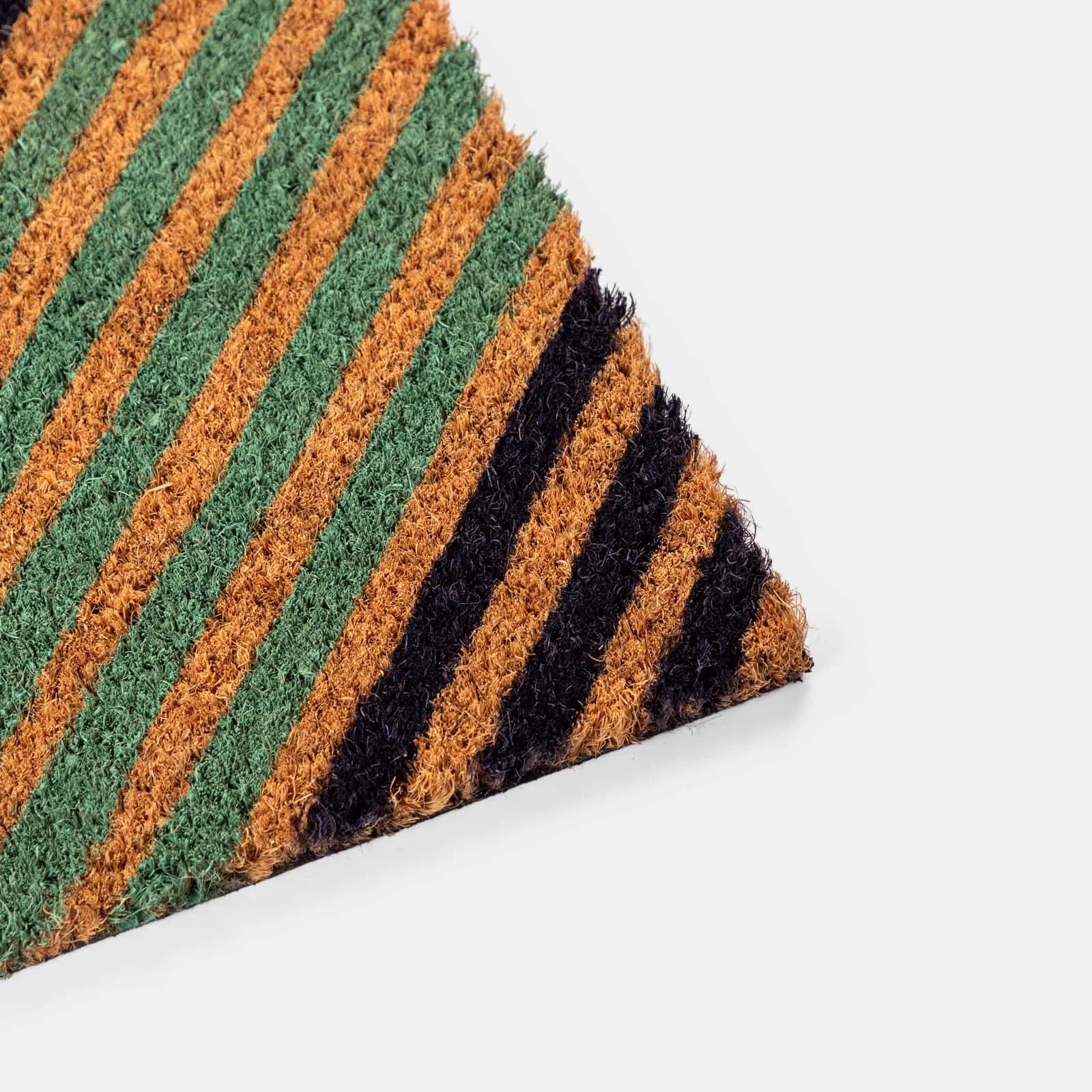 Zerbino 45x75 cm in coir naturale con disegno righe geometriche