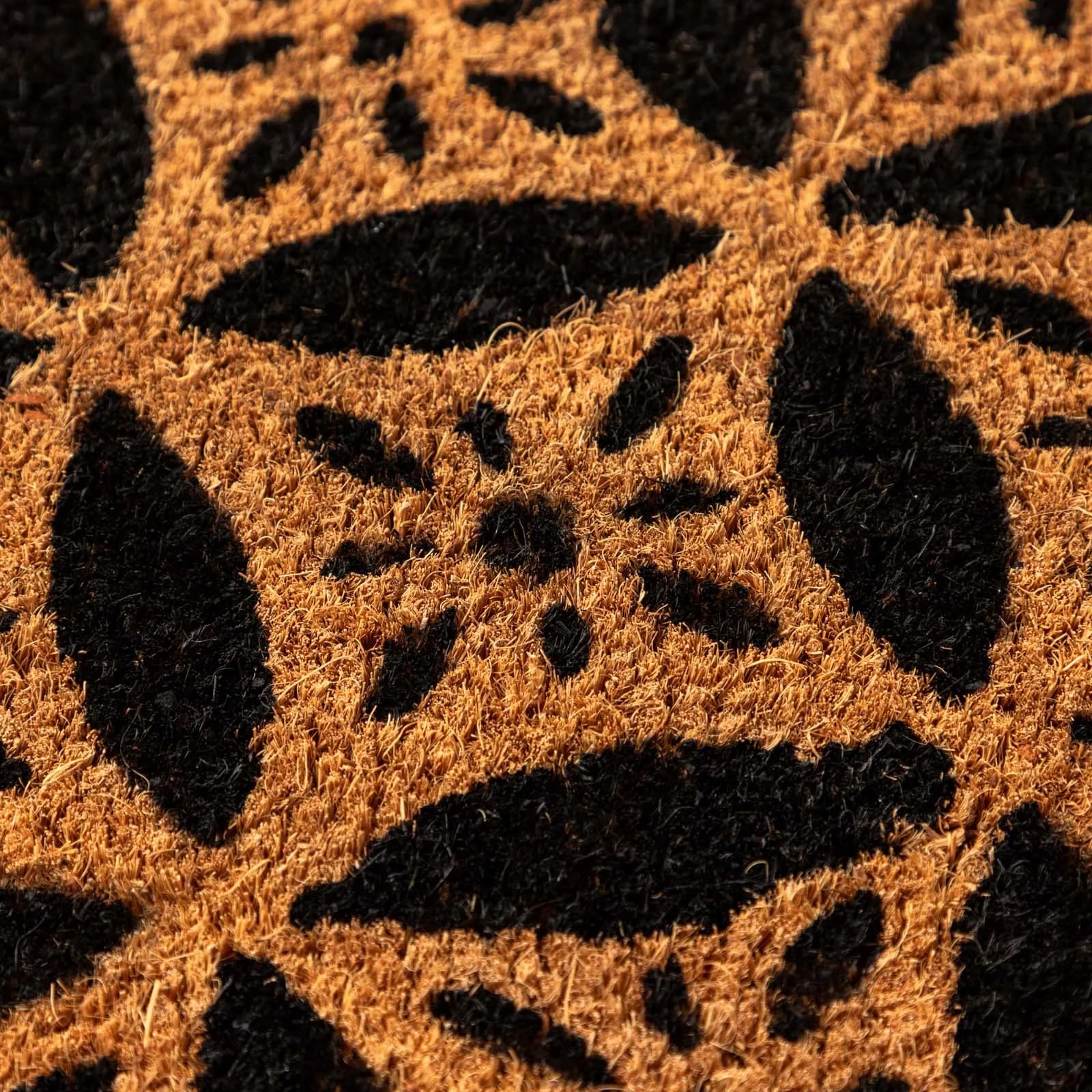 Zerbino 45x75 cm in coir naturale con disegno stella geometrica