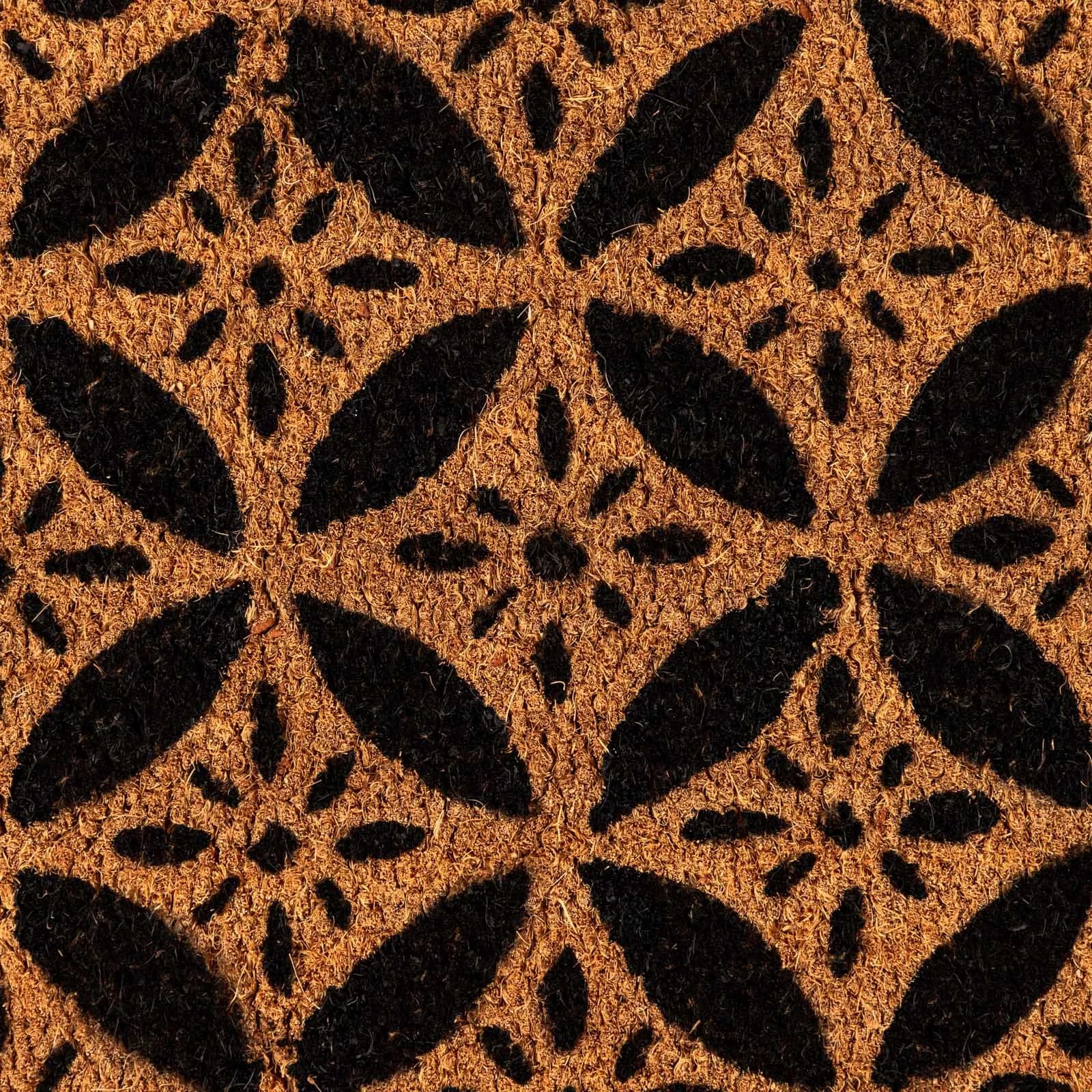 Zerbino 45x75 cm in coir naturale con disegno stella geometrica