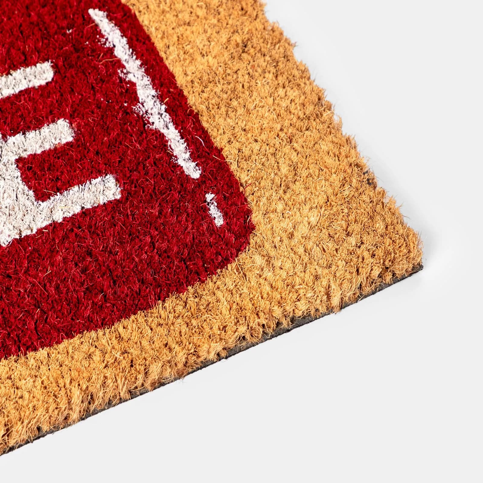 Zerbino Home 45x75 cm in coir naturale con disegno fiorellini