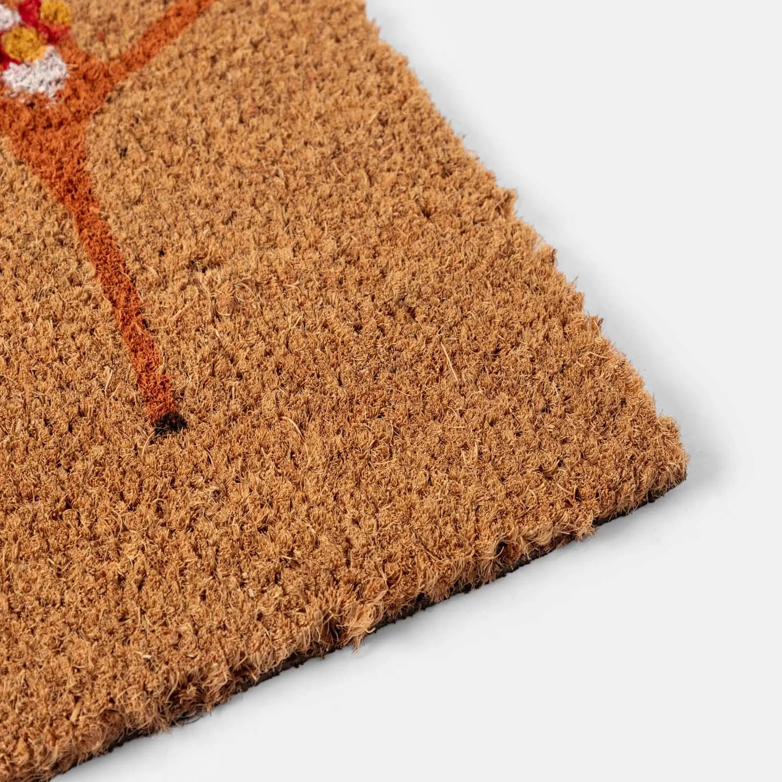 Zerbino natalizio 45x75 cm in coir con disegno Babbo Natale e renne