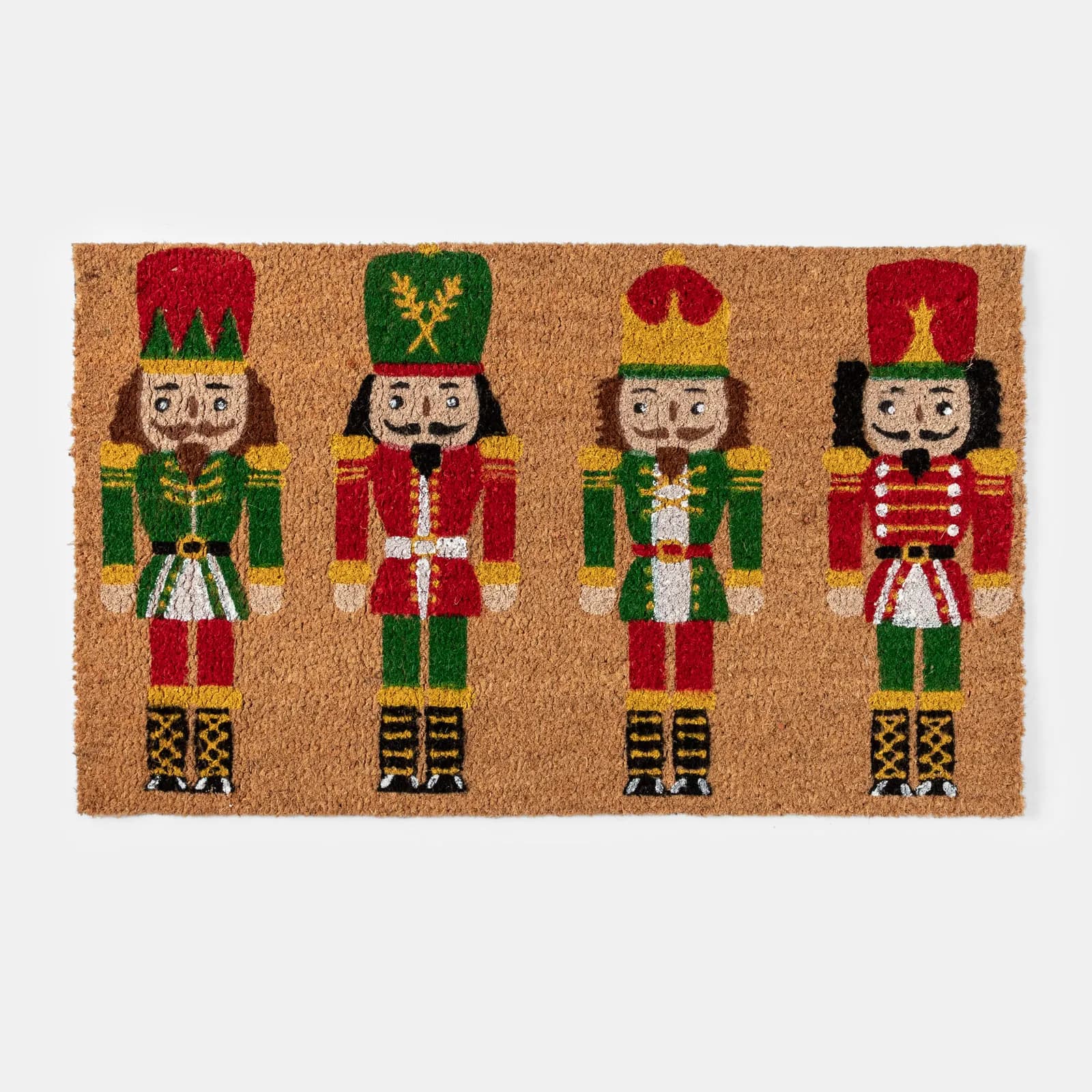 Zerbino natalizio 45x75 cm in coir con disegno schiaccianoci