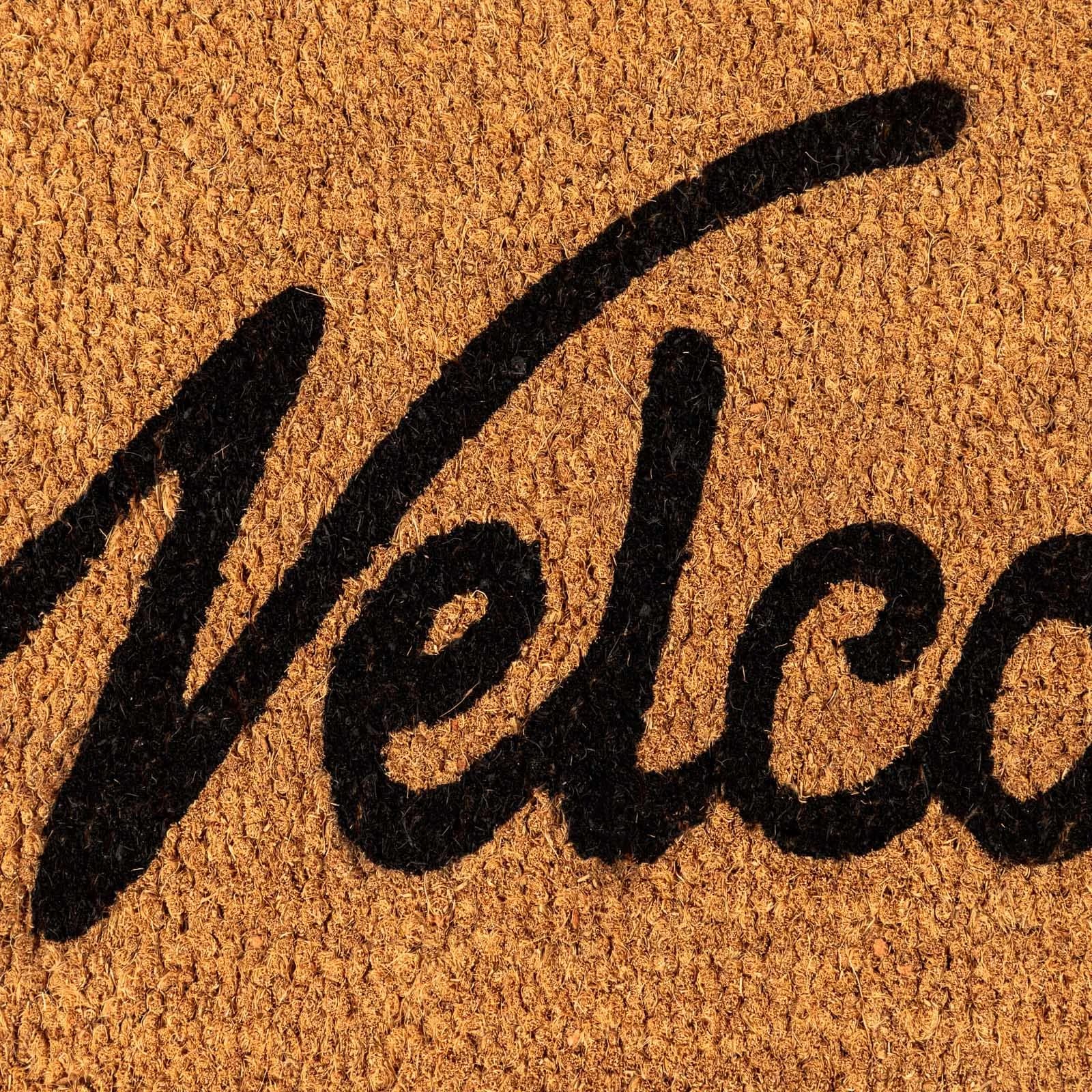 Zerbino Welcome naturale 45x75 cm in coir con scritta nera